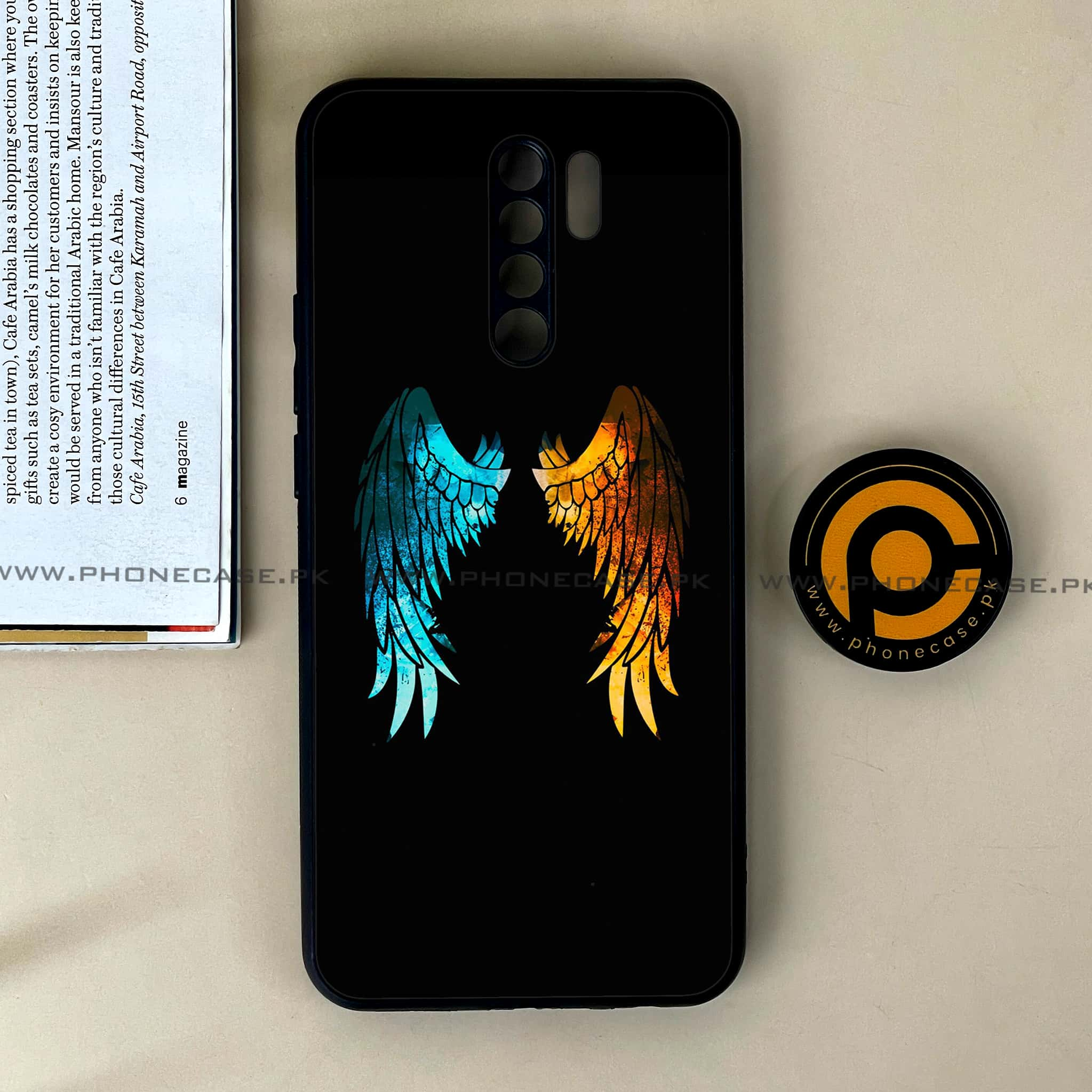 Xiaomi Redmi 9 - Angel Wings 2.0 Series - Premium Printed Glass soft Bumper shock Proof Case