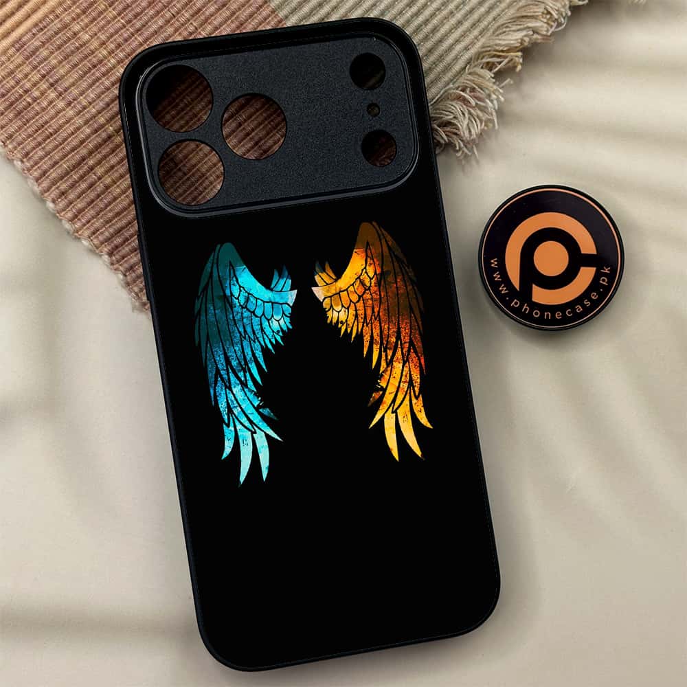 iPhone 17 Pro Max - Angel Wings 2.0 Series - Premium Metal Printed soft Bumper shock Proof Case