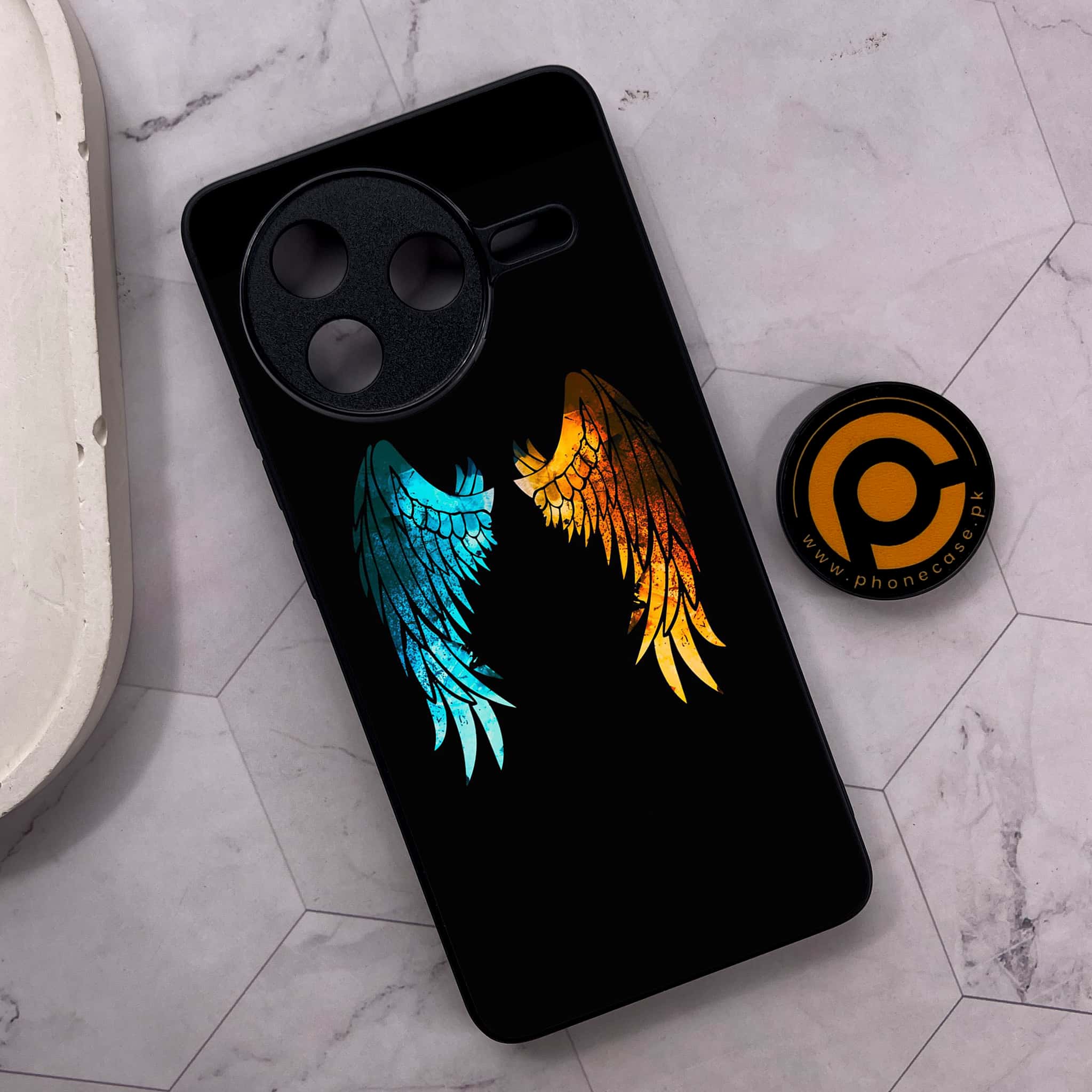 Xiaomi Poco F7 Pro 5G - Angel Wings 2.0 Series - Premium Metal Printed soft Bumper shock Proof Case