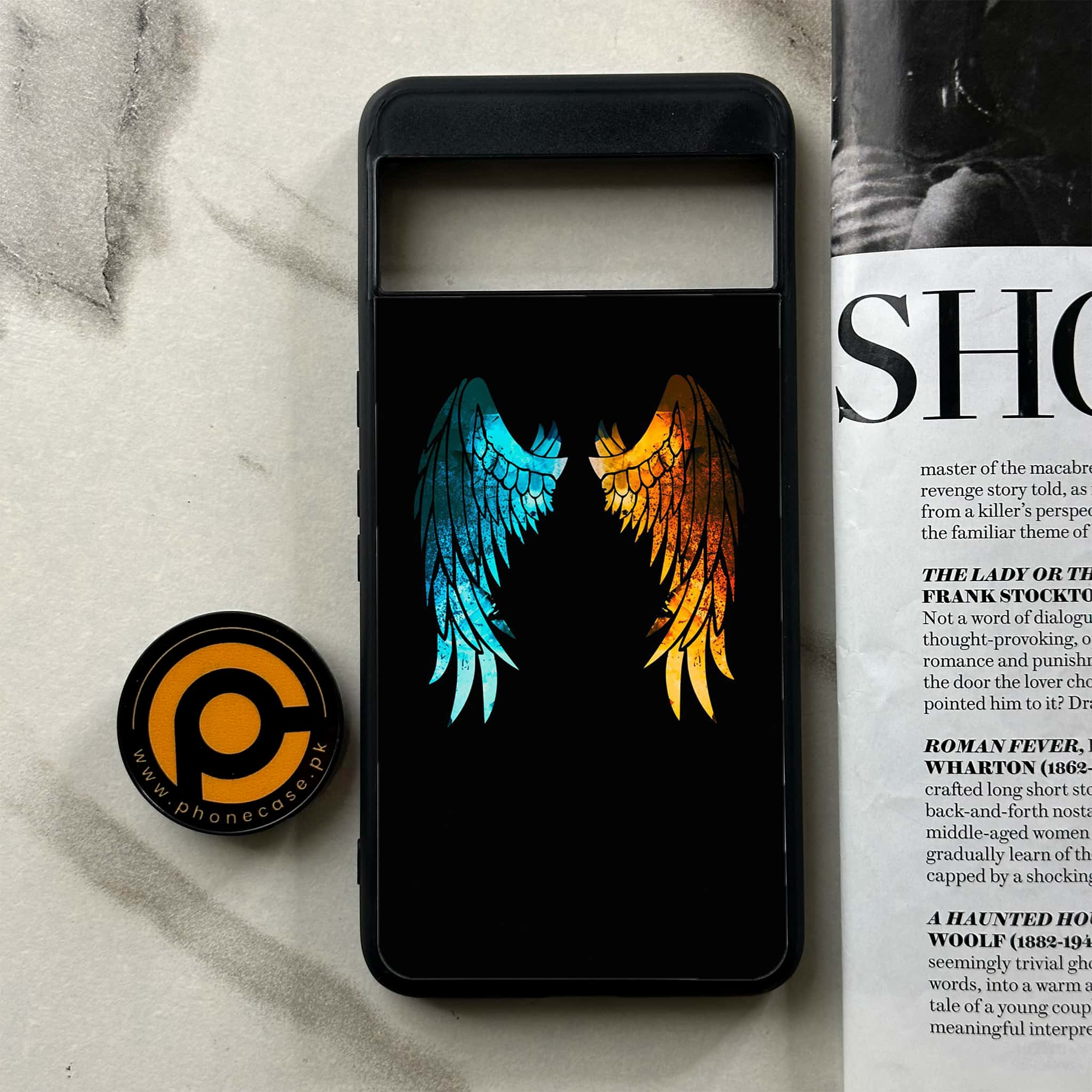 Google Pixel 8 Pro - Angel Wings 2.0 Series - Premium Printed Glass soft Bumper shock Proof Case