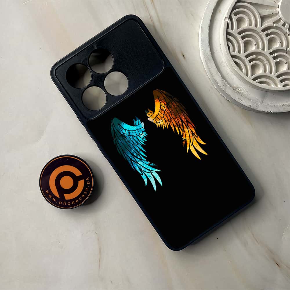 Xiaomi Poco F6 Pro - Angel Wings Series - Premium Metal Printed soft Bumper shock Proof Case
