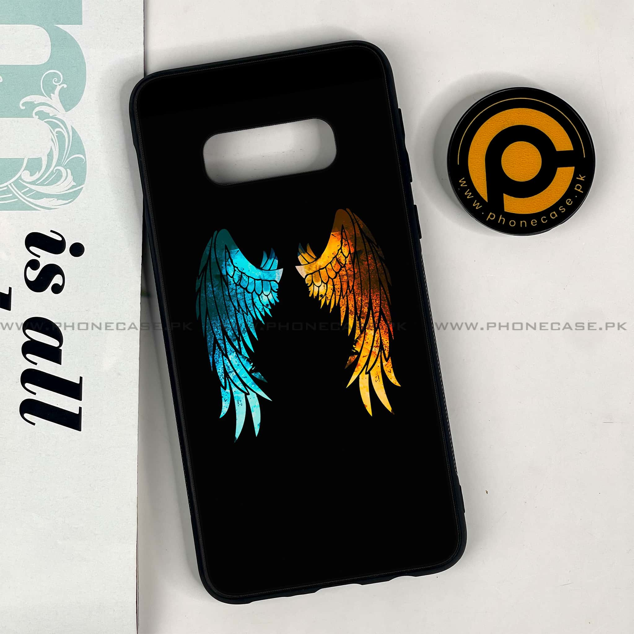 Galaxy S10e - Angel Wings 2.0 Series - Premium Printed Glass soft Bumper shock Proof Case