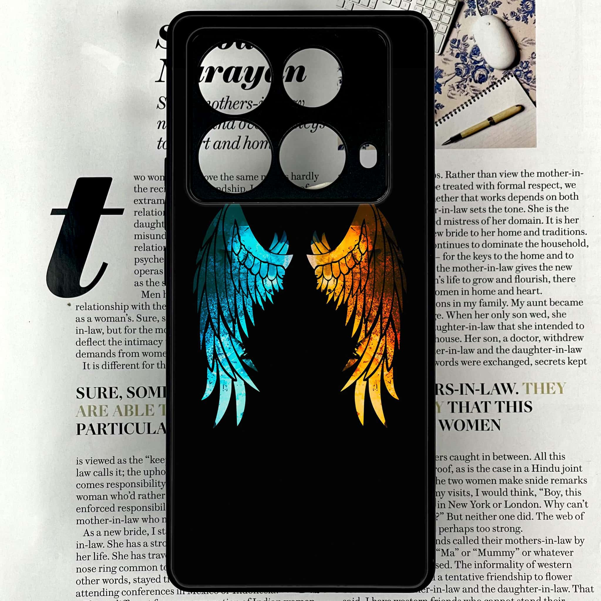 Infinix Note 40 4G - Angel Wings 2.0 Series - Premium Printed Glass soft Bumper shock Proof Case