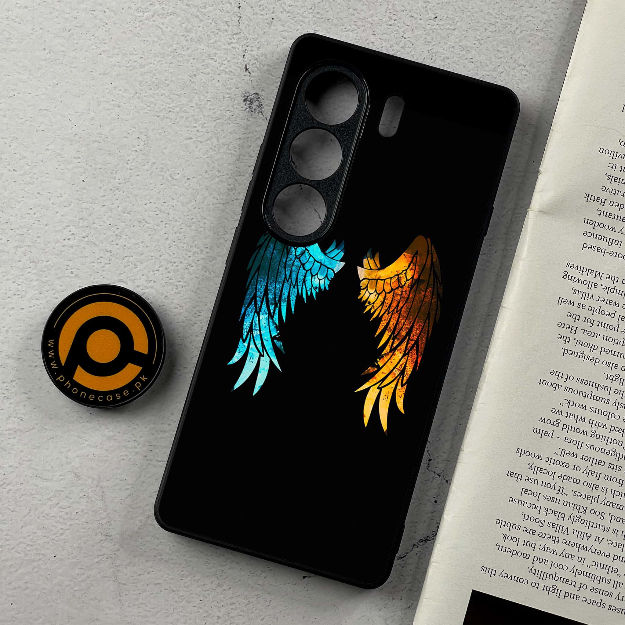 Tecno Camon 40 Pro - Angel Wings 2.0 Series - Premium Metal Printed Soft Bumper Shockproof Case