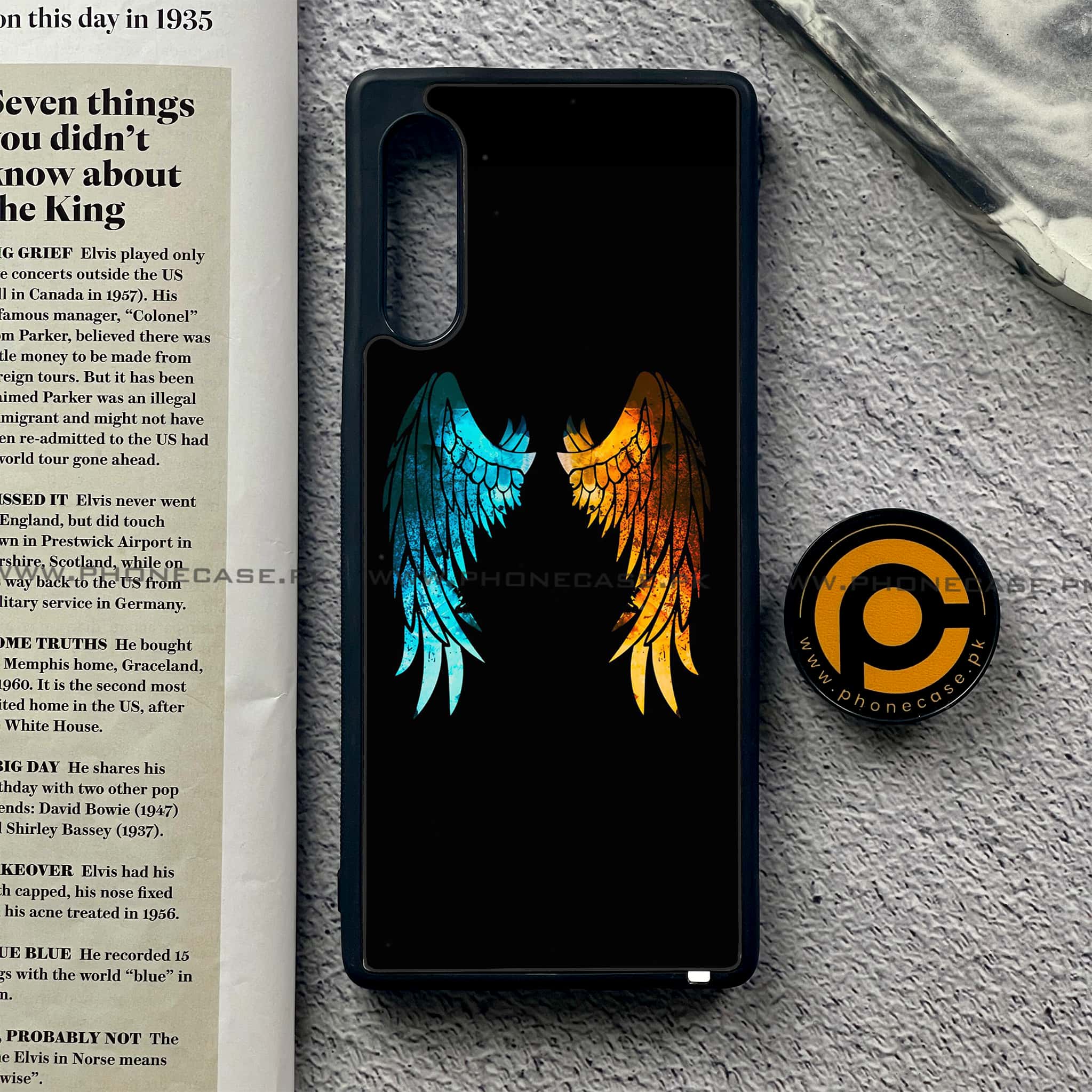 LG Velvet - Angel Wings 2.0 Series - Premium Printed Glass soft Bumper shock Proof Case