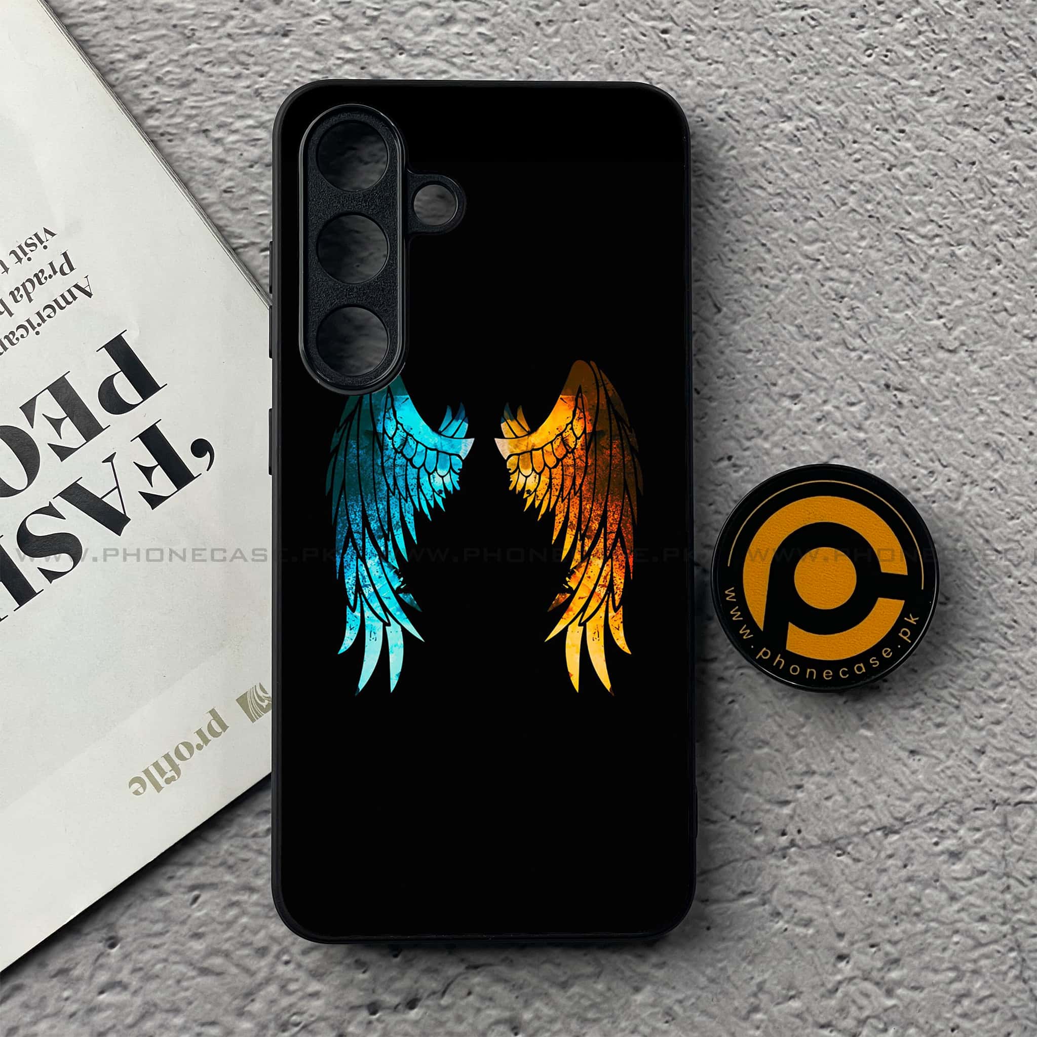 Samsung Galaxy S25 FE - Angel Wings 2.0 Series - Premium Metal Printed soft Bumper shock Proof Case