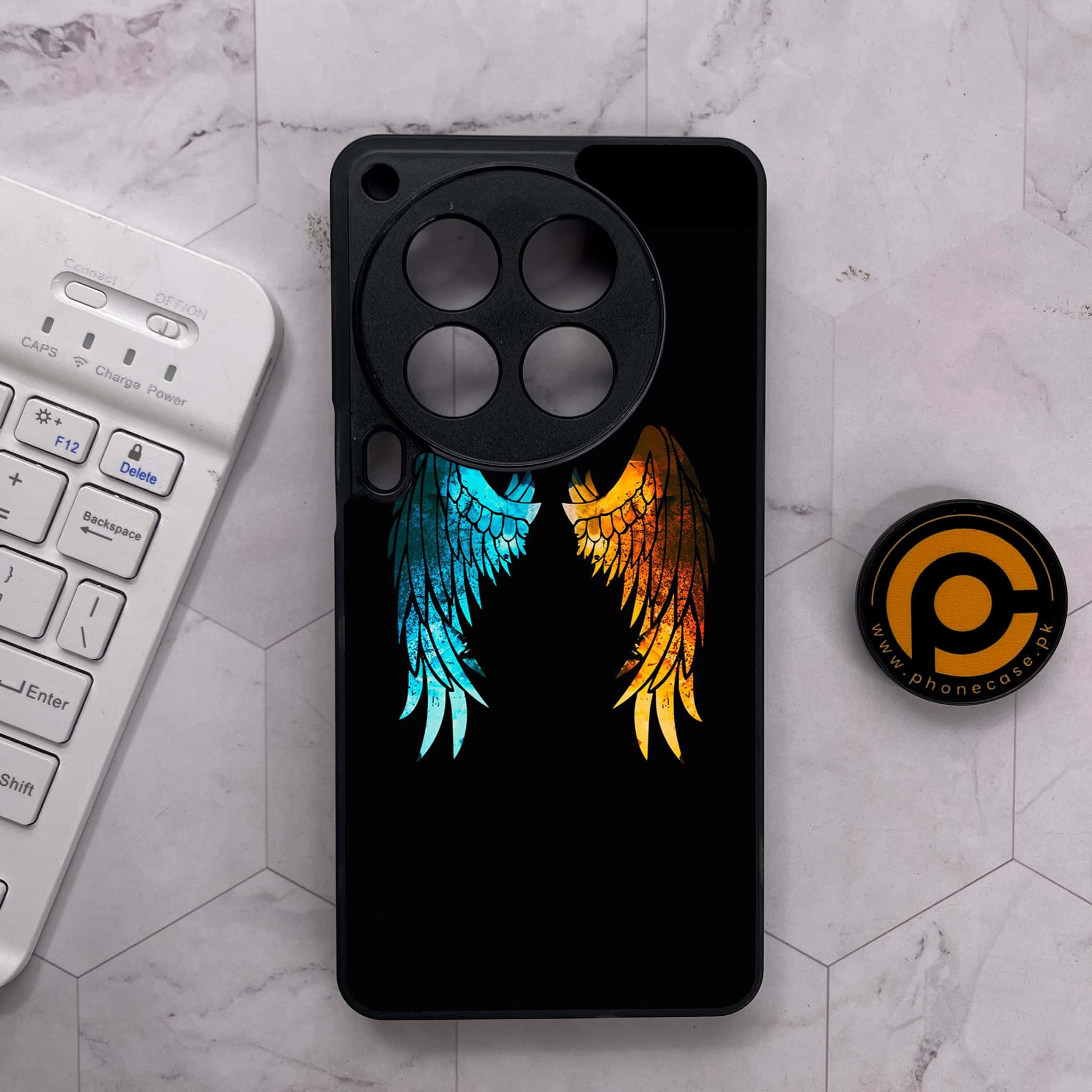 Tecno Camon 30 Premier - Angel Wings 2.0 Series - Premium Metal Printed soft Bumper shock Proof Case
