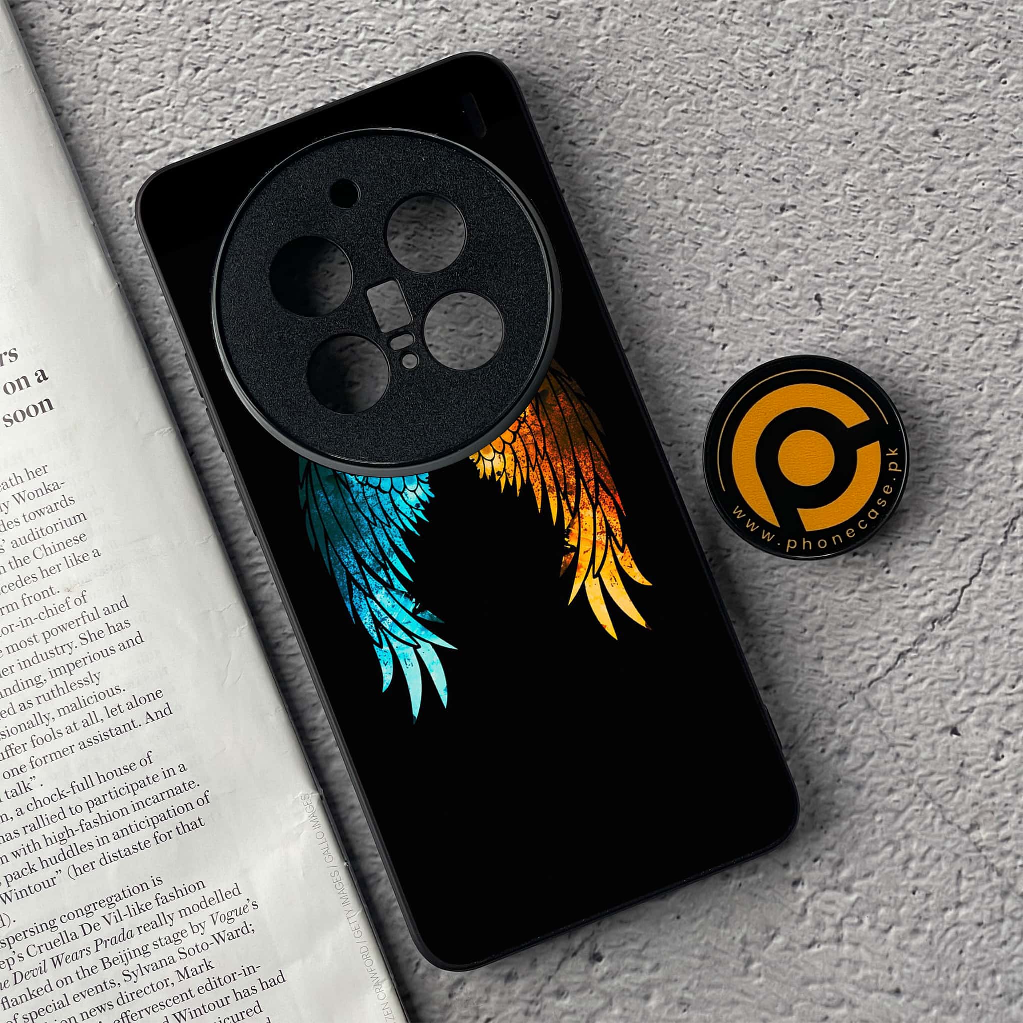 Vivo X200 Pro - Angel Wings 2.0 Series - Premium Metal  Printed soft Bumper shock Proof Case