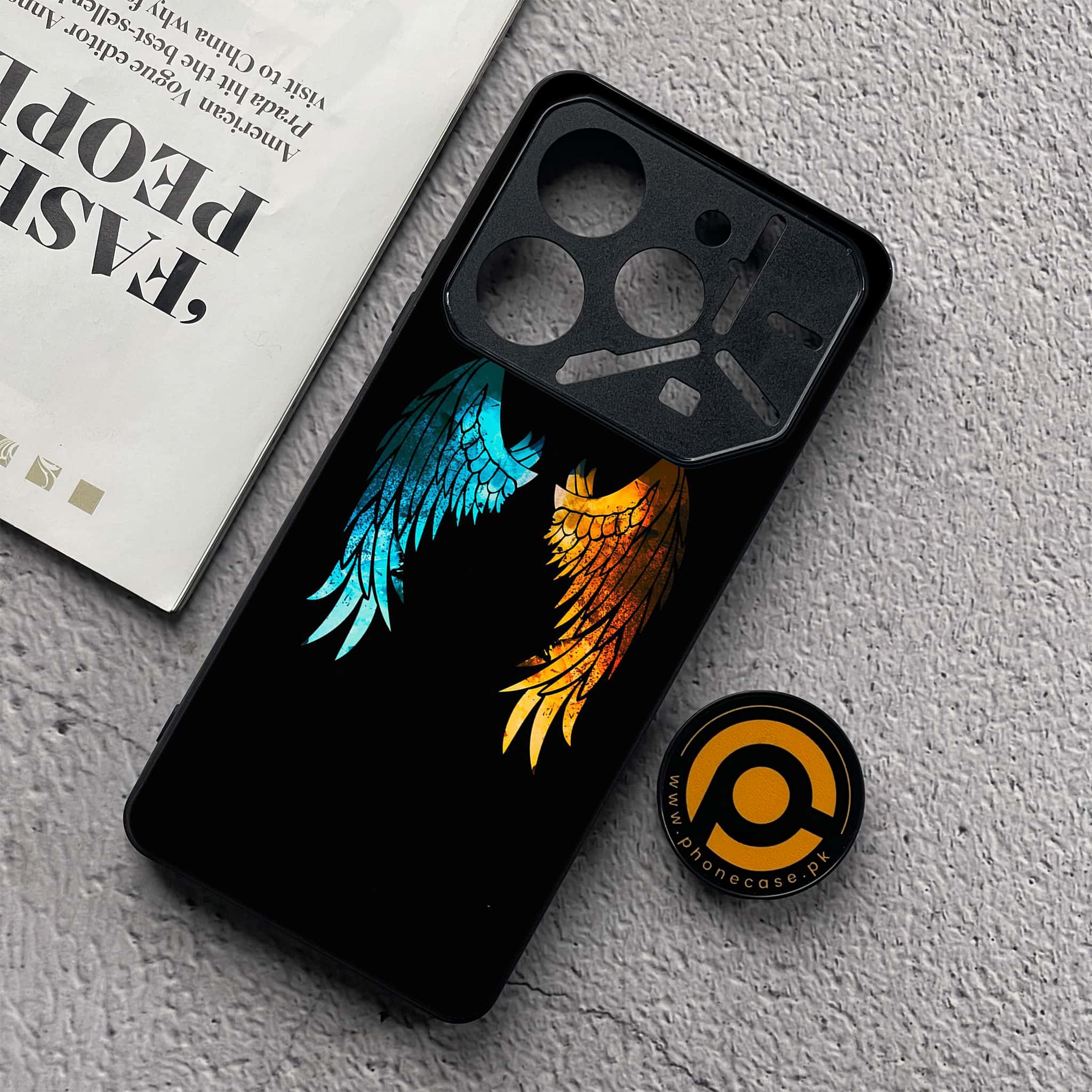 Tecno Pova 6 Neo - Angel Wings 2.0 Series - Premium Metal  Printed soft Bumper shock Proof Case
