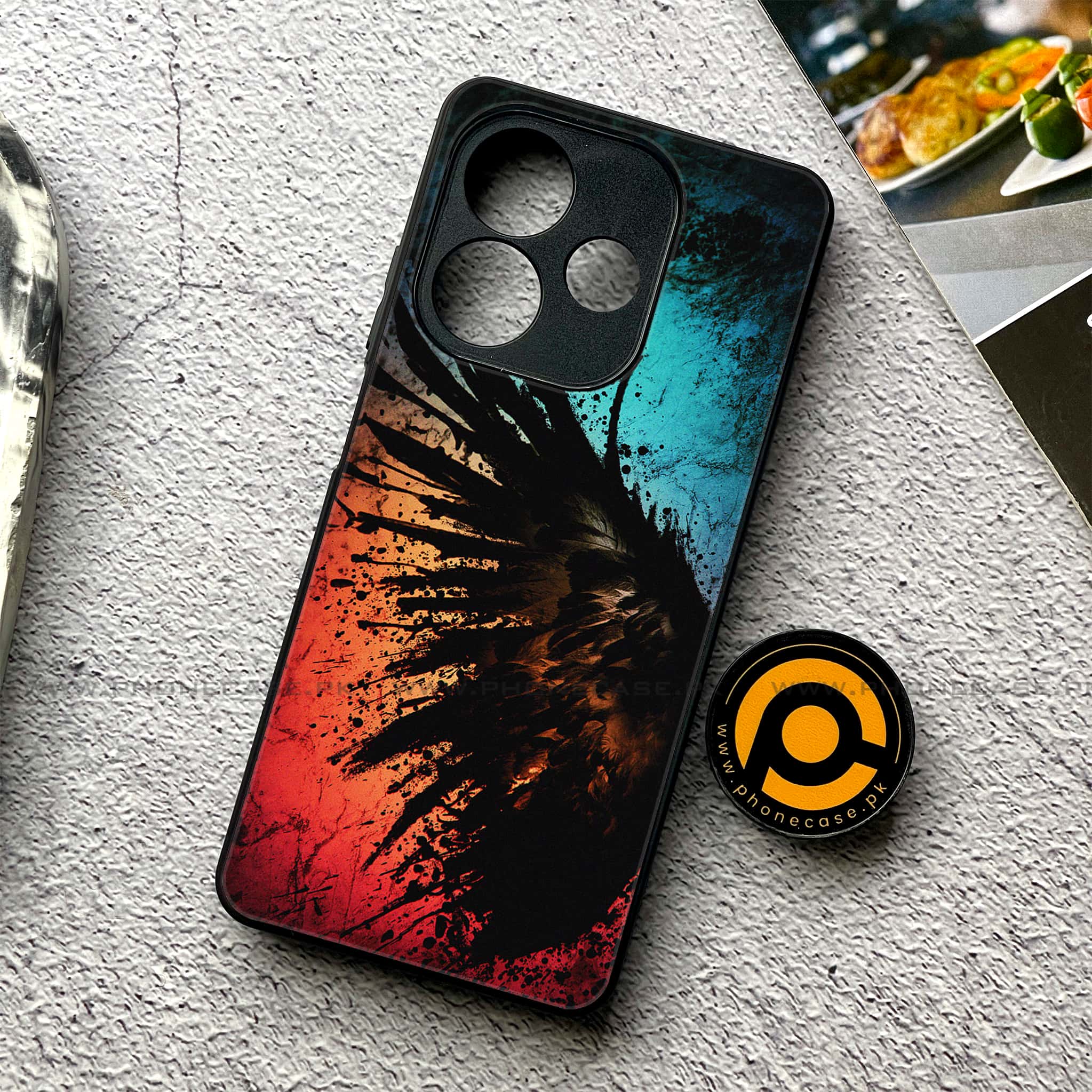 Oppo A5 Pro - Angel Wings 2.0 Series - Premium Metal Printed soft Bumper shock Proof Case