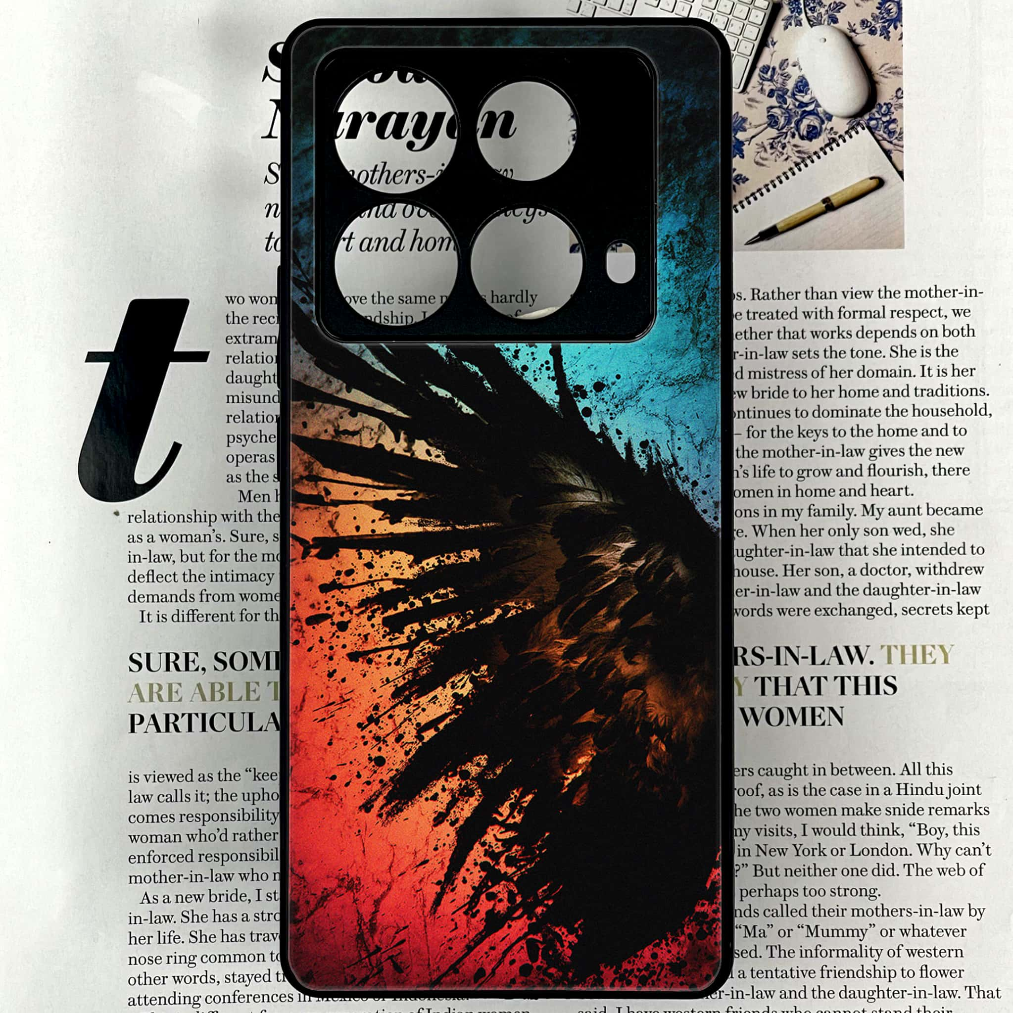 Infinix Note 40 4G - Angel Wings 2.0 Series - Premium Printed Glass soft Bumper shock Proof Case