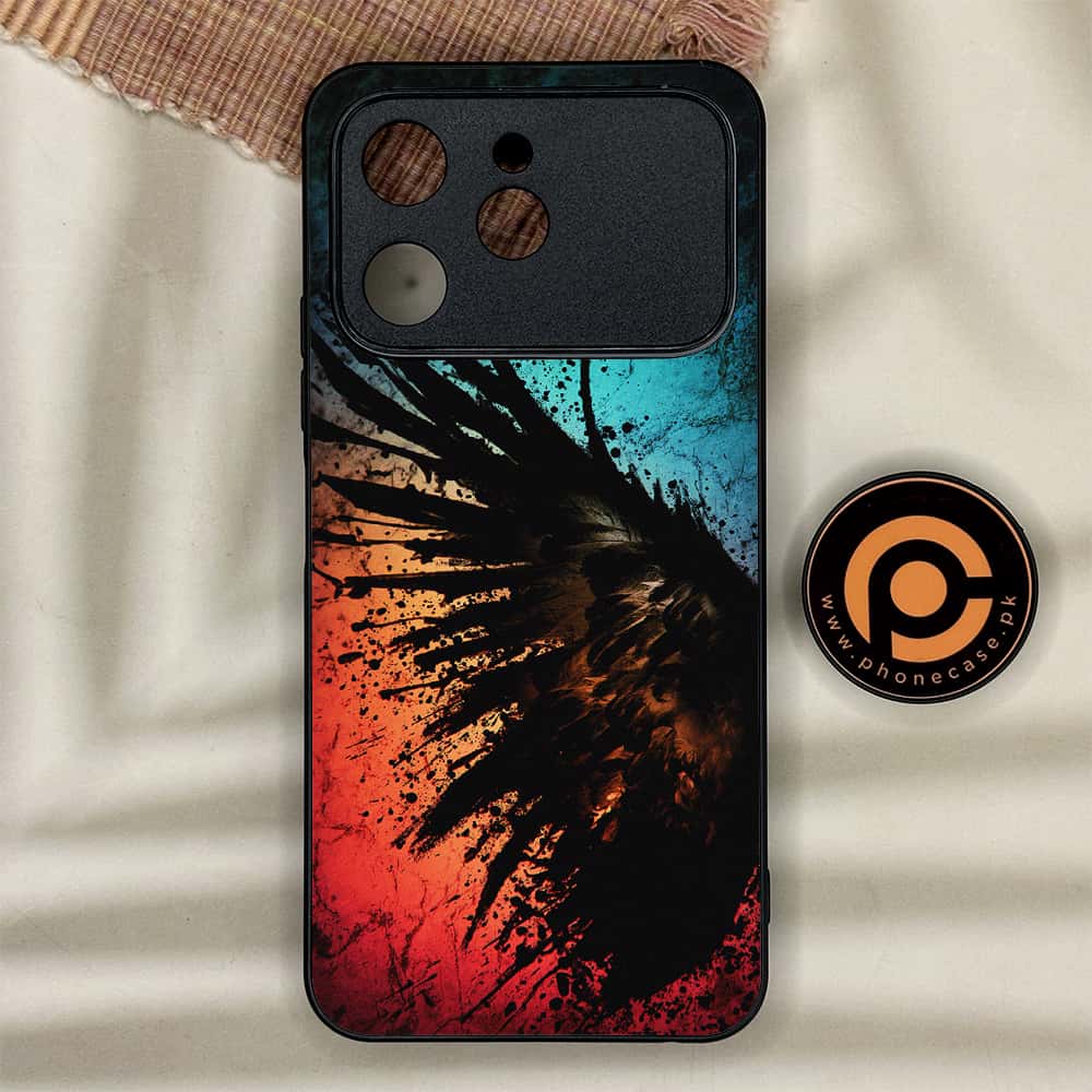 Tecno Spark 40 - Angel Wings 2.0 Series - Premium Metal Printed soft Bumper shock Proof Case