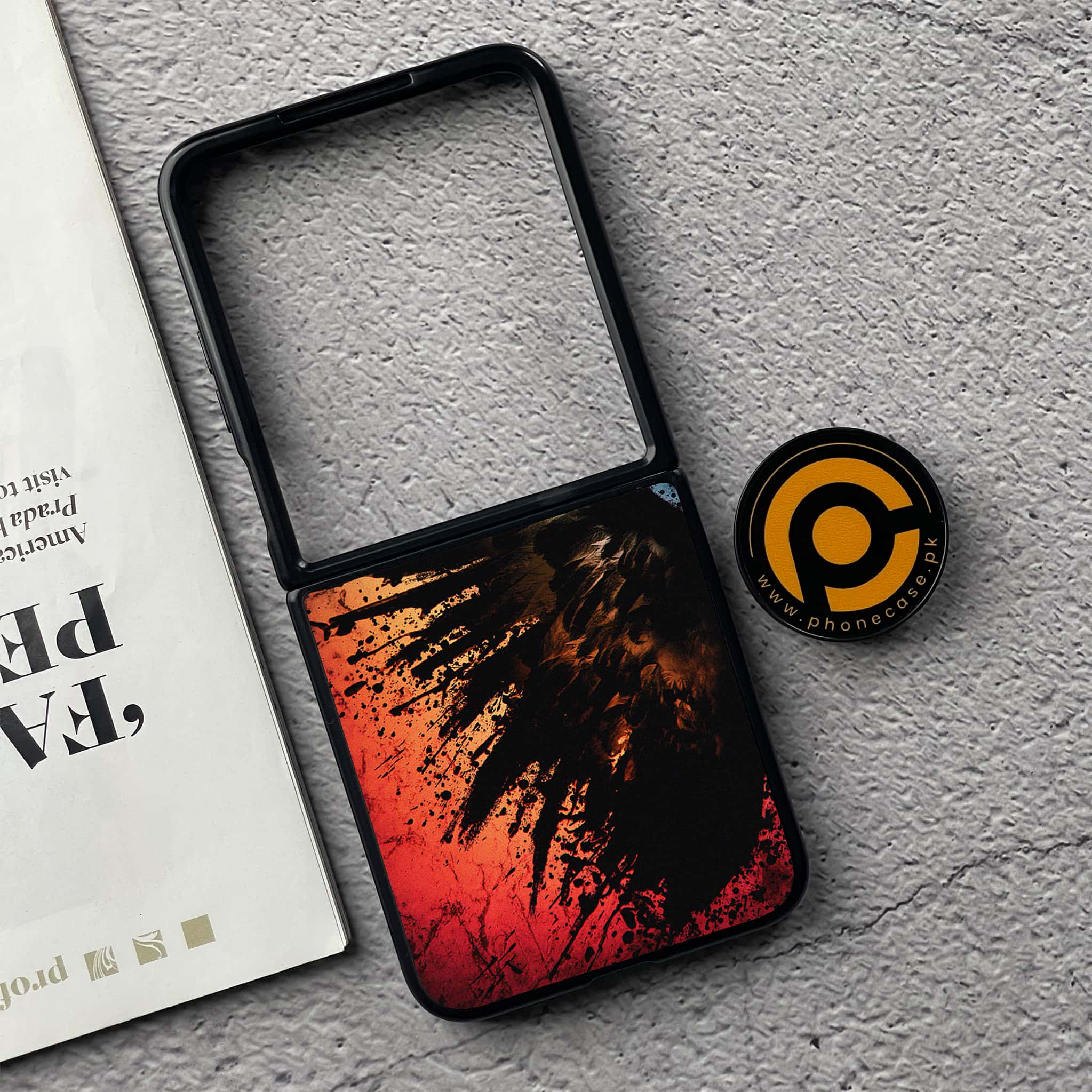 Xiaomi Mix Flip - Angel Wings 2.0 Series - Premium Printed Glass soft Bumper shock Proof Case