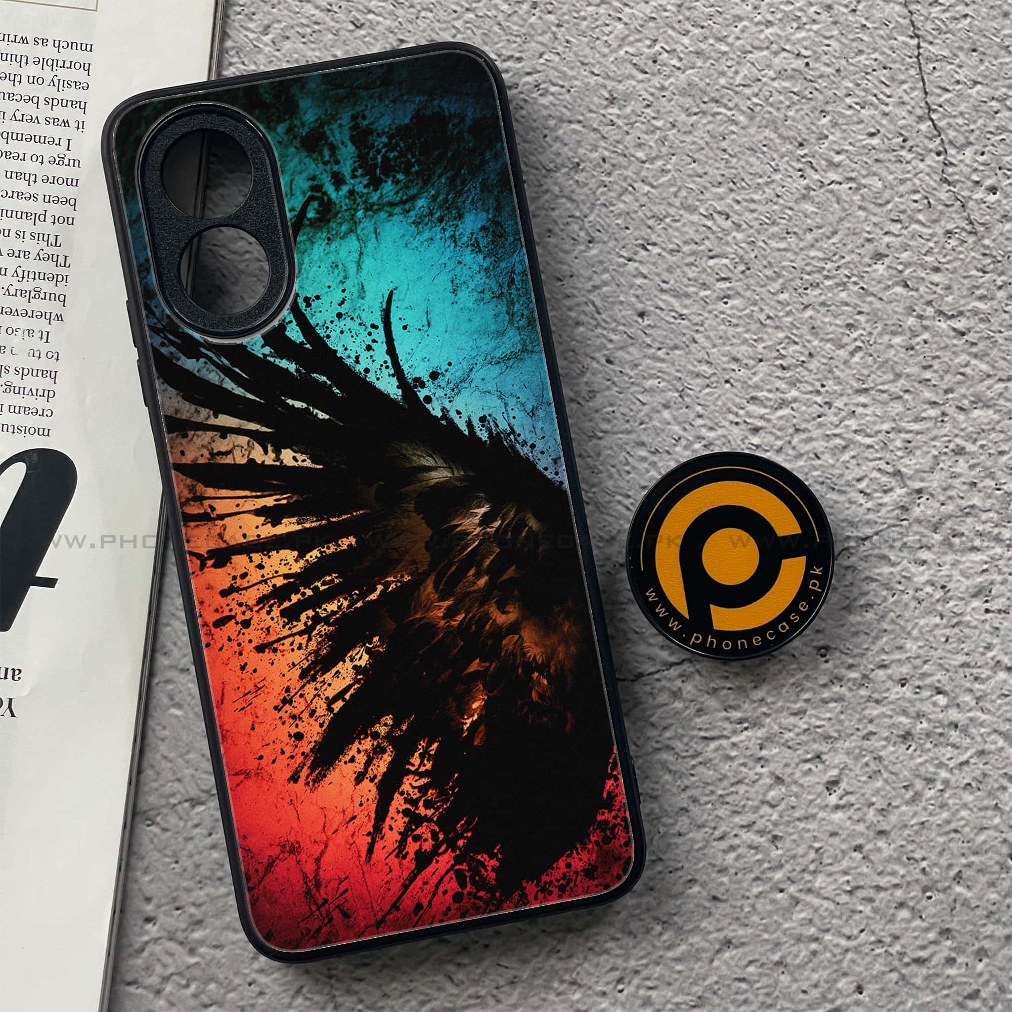 Oppo A18 4G - Angel Wings 2.0 Series - Premium Printed Glass soft Bumper shock Proof Case
