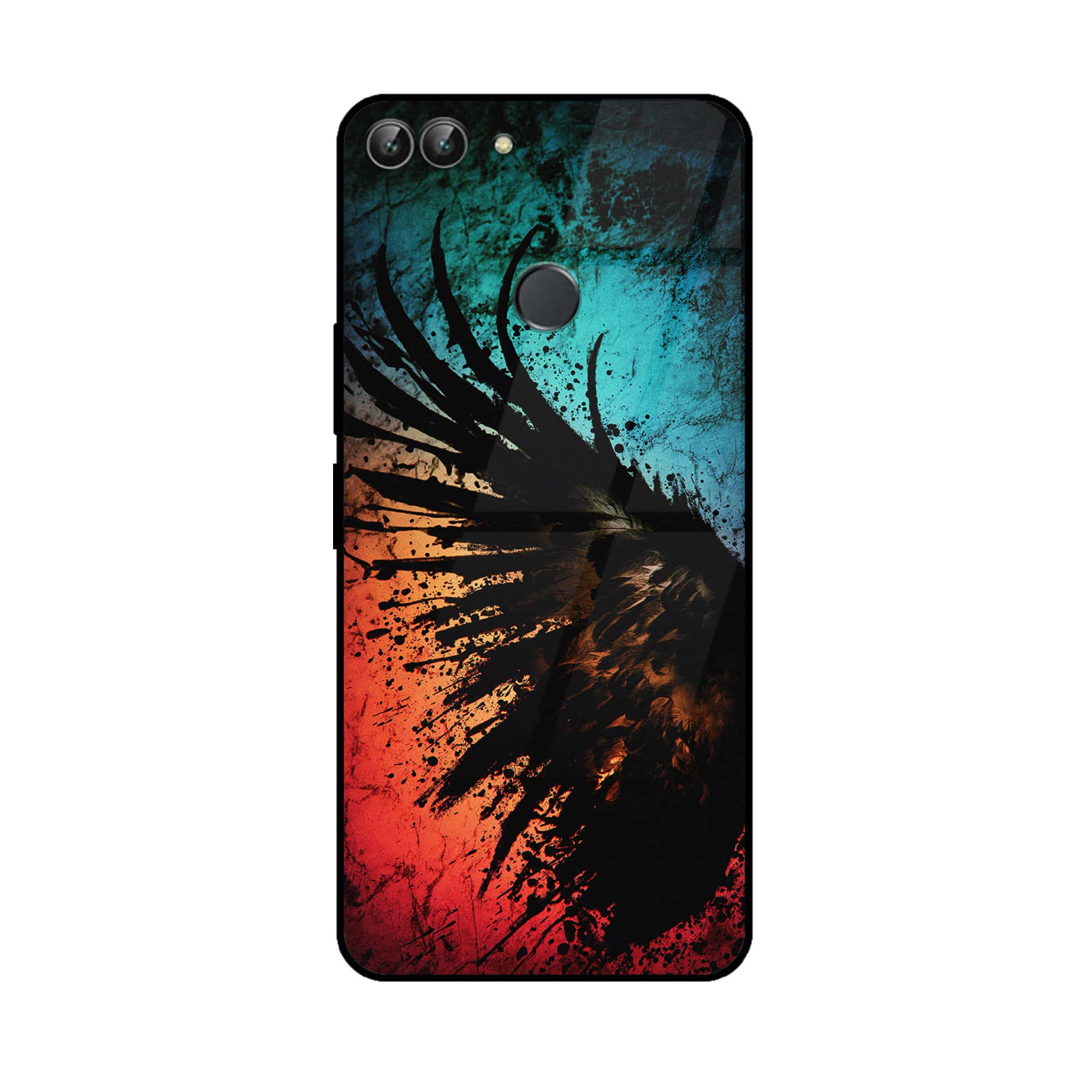 Huawei P Smart - Angel Wings 2.0 Series - Premium Printed Glass soft Bumper shock Proof Case