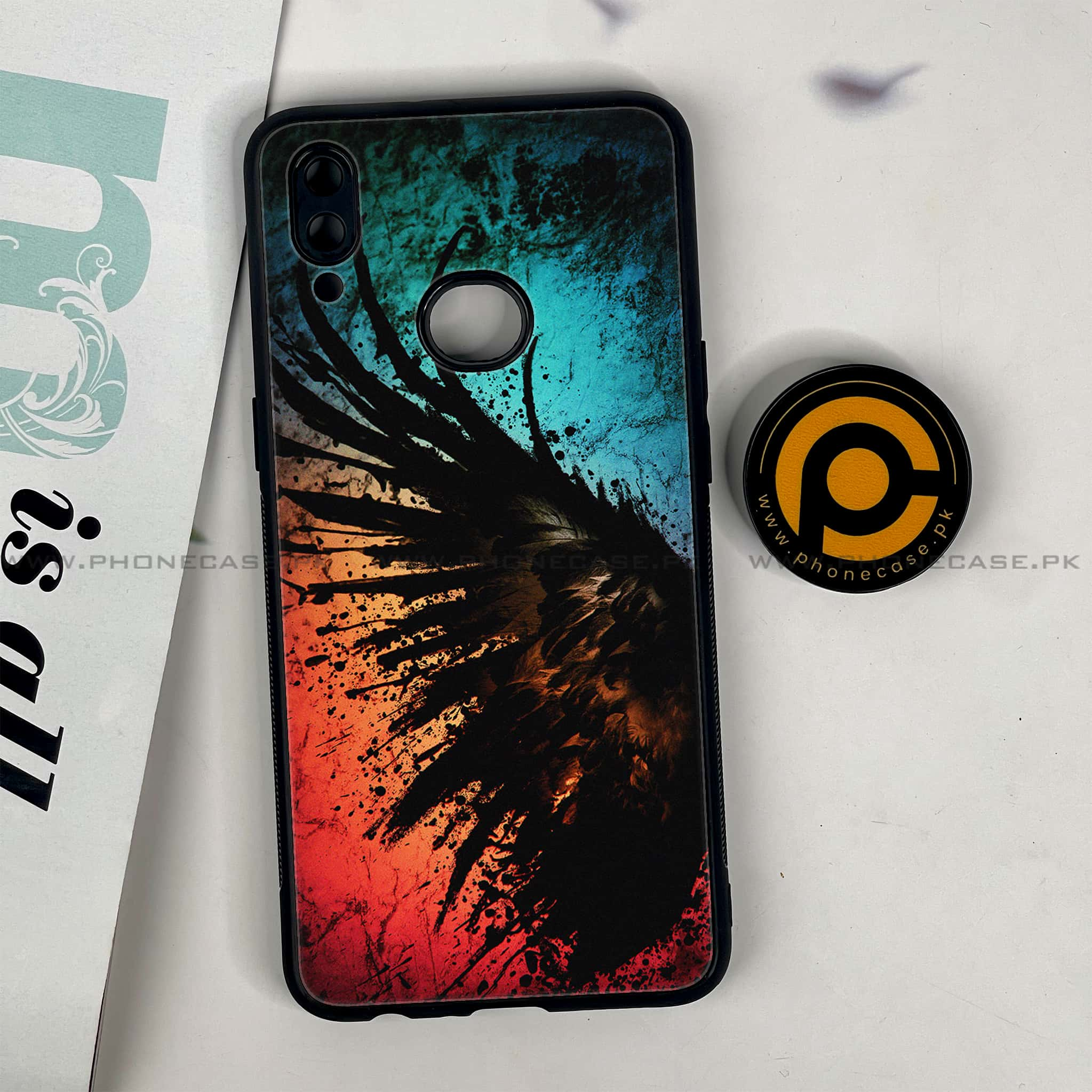 Galaxy A10s - Angel Wings 2.0 Series - Premium Printed Glass soft Bumper shock Proof Case