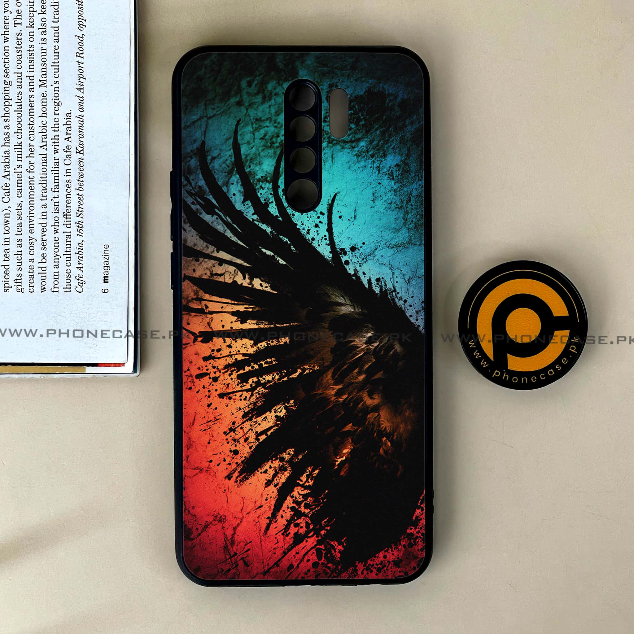 Xiaomi Redmi 9 - Angel Wings 2.0 Series - Premium Printed Glass soft Bumper shock Proof Case