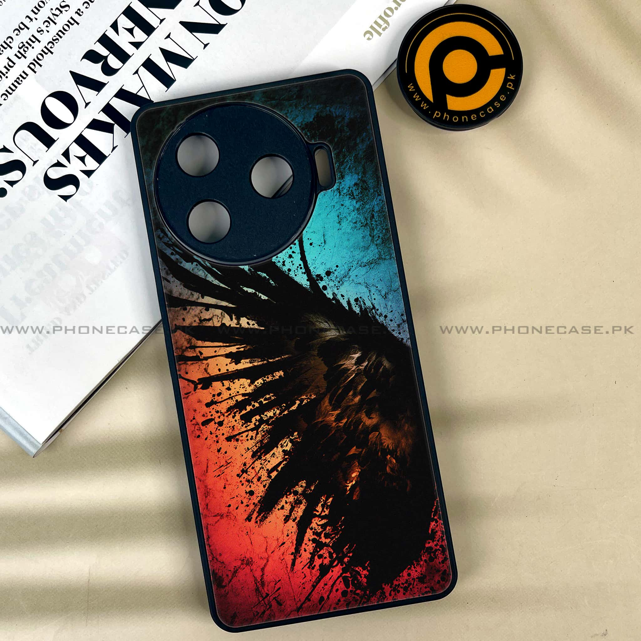 Tecno Camon 30 Pro - Angel Wings 2.0 Series - Premium Printed Glass soft Bumper shock Proof Case