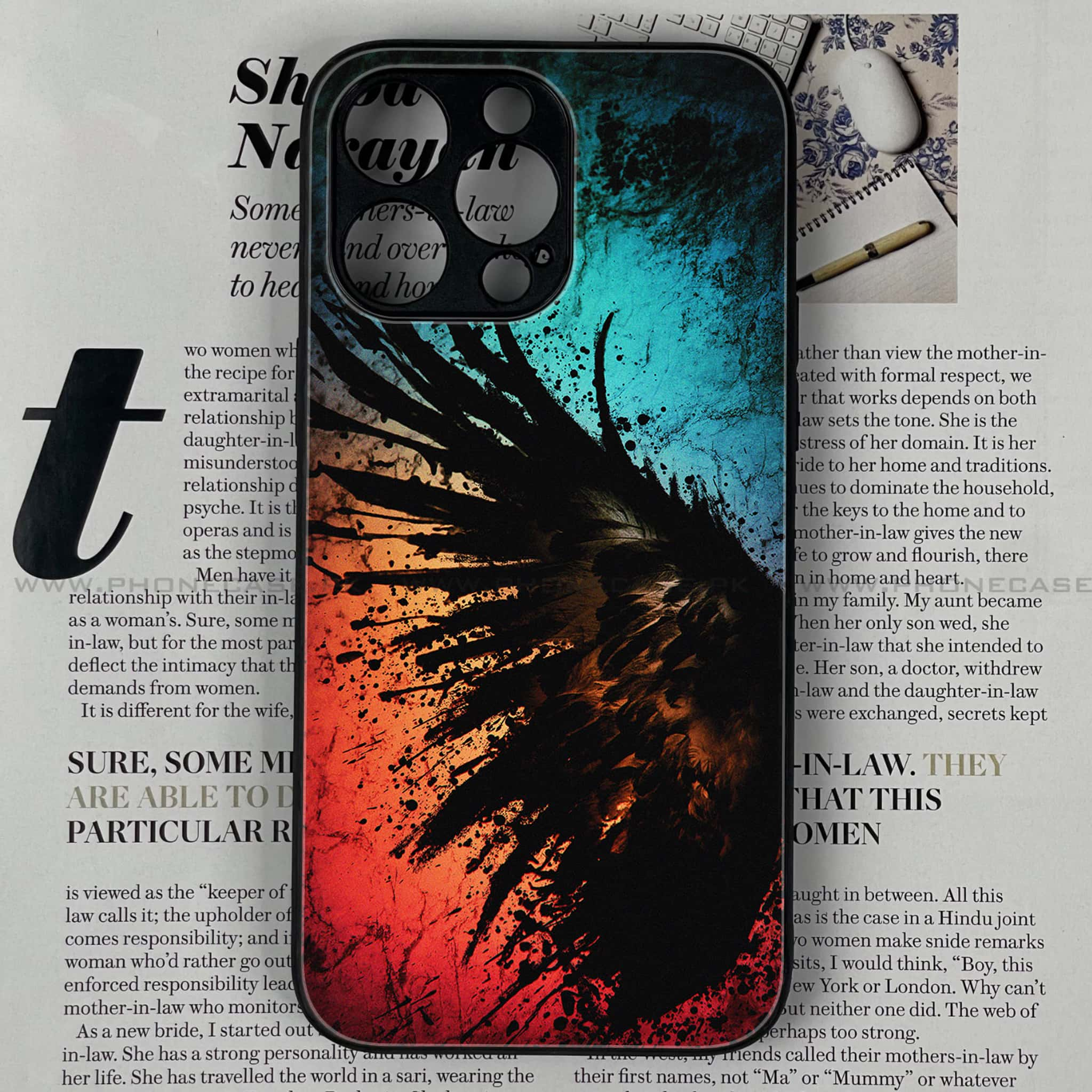 iPhone 16 Pro Max - Angel Wings 2.0 Series - Premium Printed Glass soft Bumper shock Proof Case