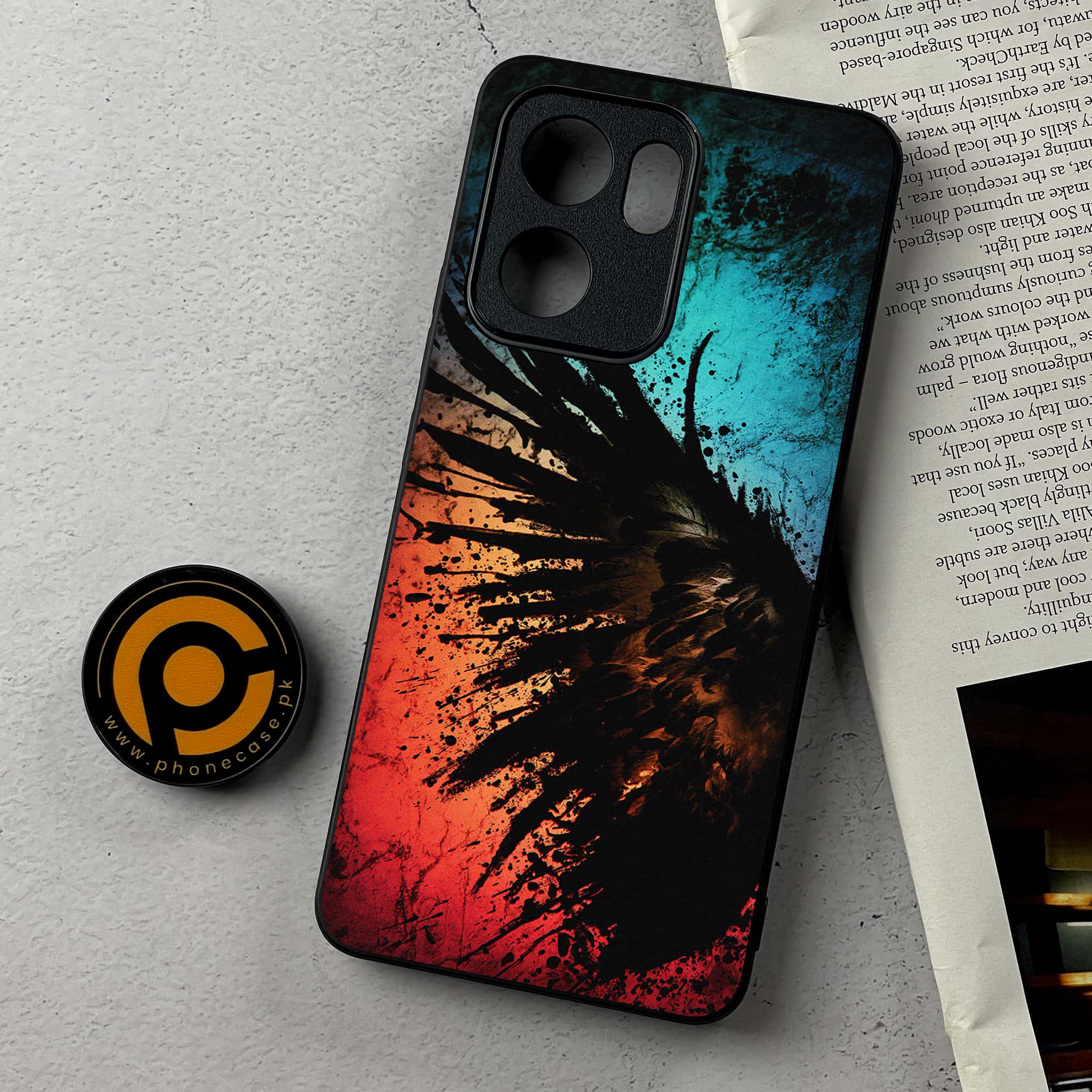 Oppo Reno 13F - Angel Wings 2.0 Series - Premium Metal Printed Soft Bumper Shockproof Case