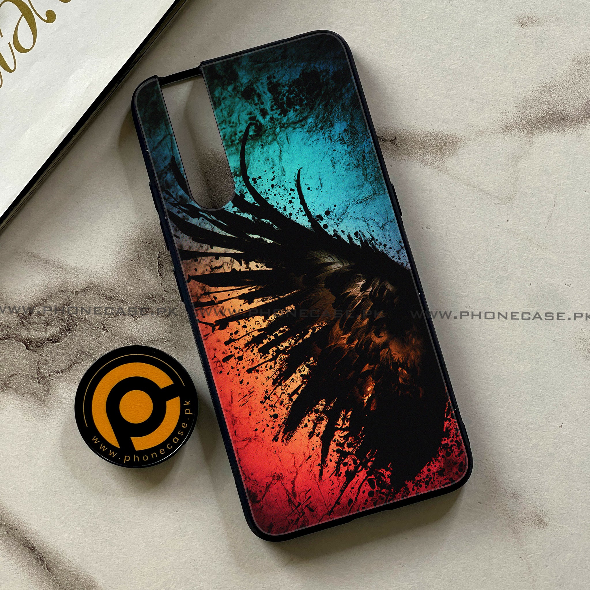 Vivo V15 Pro - Angel Wings 2.0 Series - Premium Printed Glass soft Bumper shock Proof Case