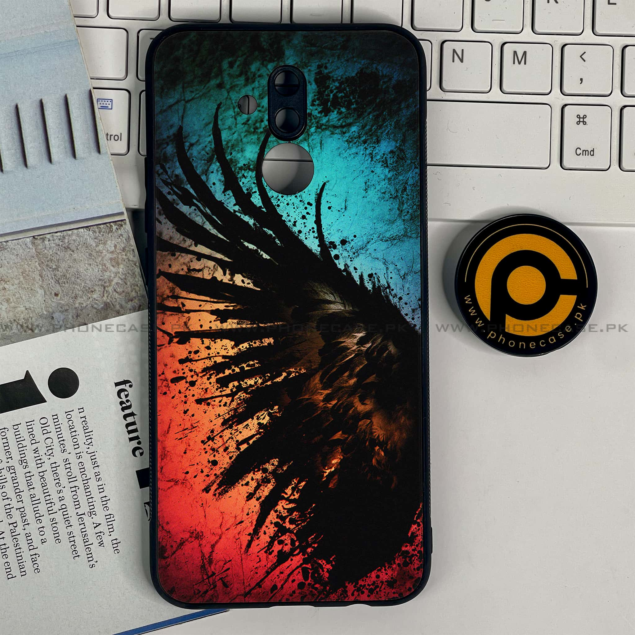 Huawei Mate 20 Lite - Angel Wings 2.0 Series - Premium Printed Glass soft Bumper shock Proof Case