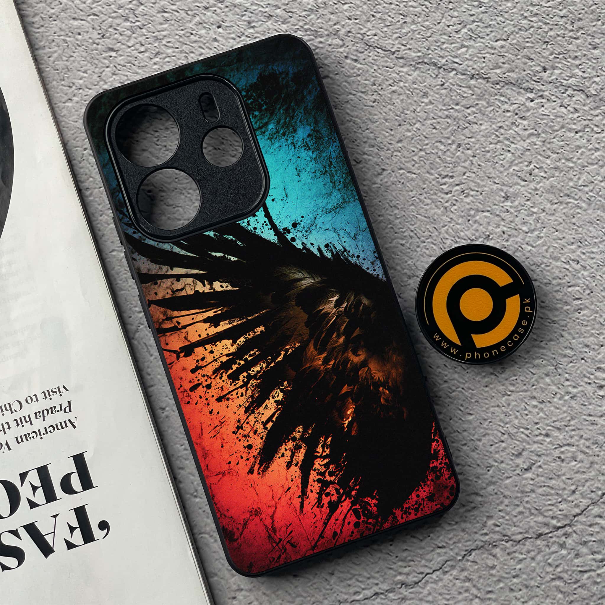 Xiaomi Redmi Note 14 - Angel Wings 2.0 Series - Premium Printed Glass soft Bumper shock Proof Case