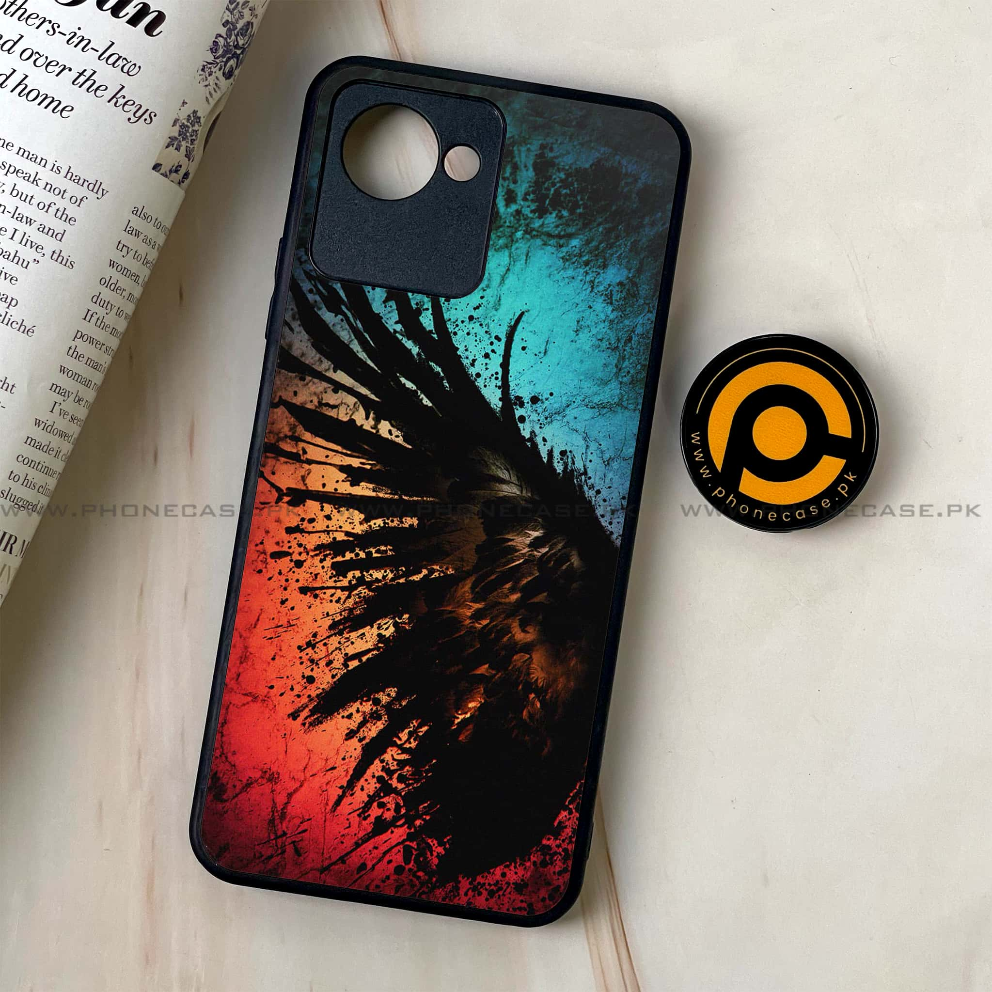 Realme C30 - Angel Wings 2.0 Series - Premium Printed Glass soft Bumper shock Proof Case