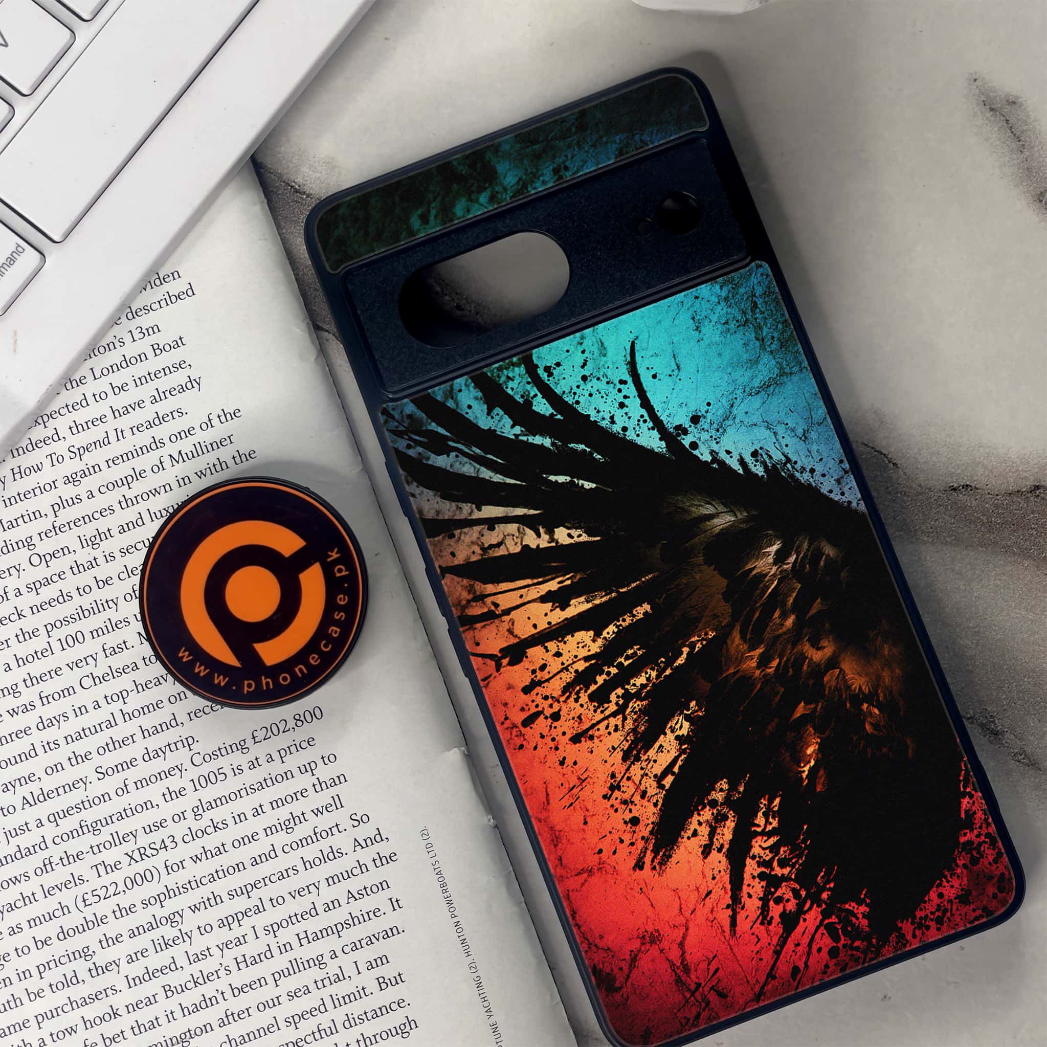 Google Pixel 7 - Angel Wings 2.0 Series - Premium Metal Printed soft Bumper Shock Proof Case