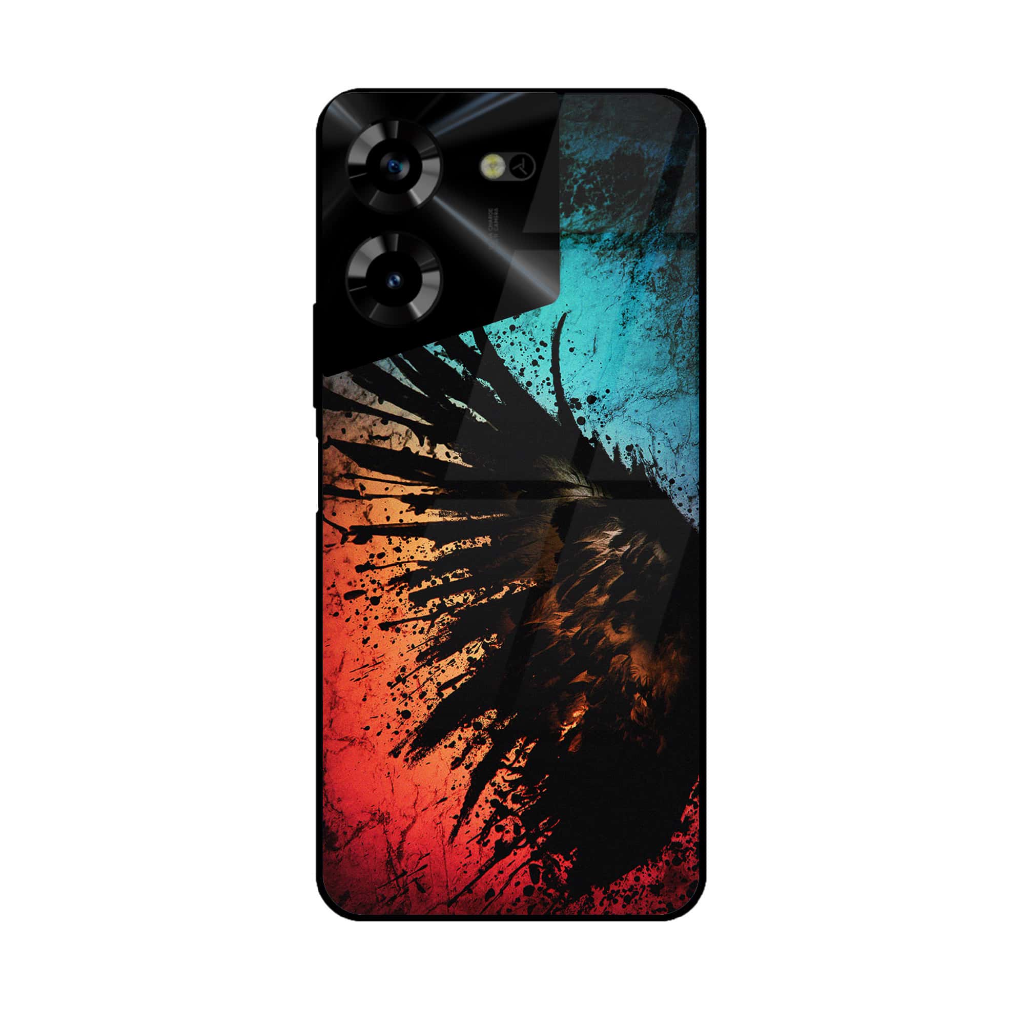 Tecno Pova 5 Pro - Angel wings 2.0 Series - Premium Printed Glass soft Bumper shock Proof Case