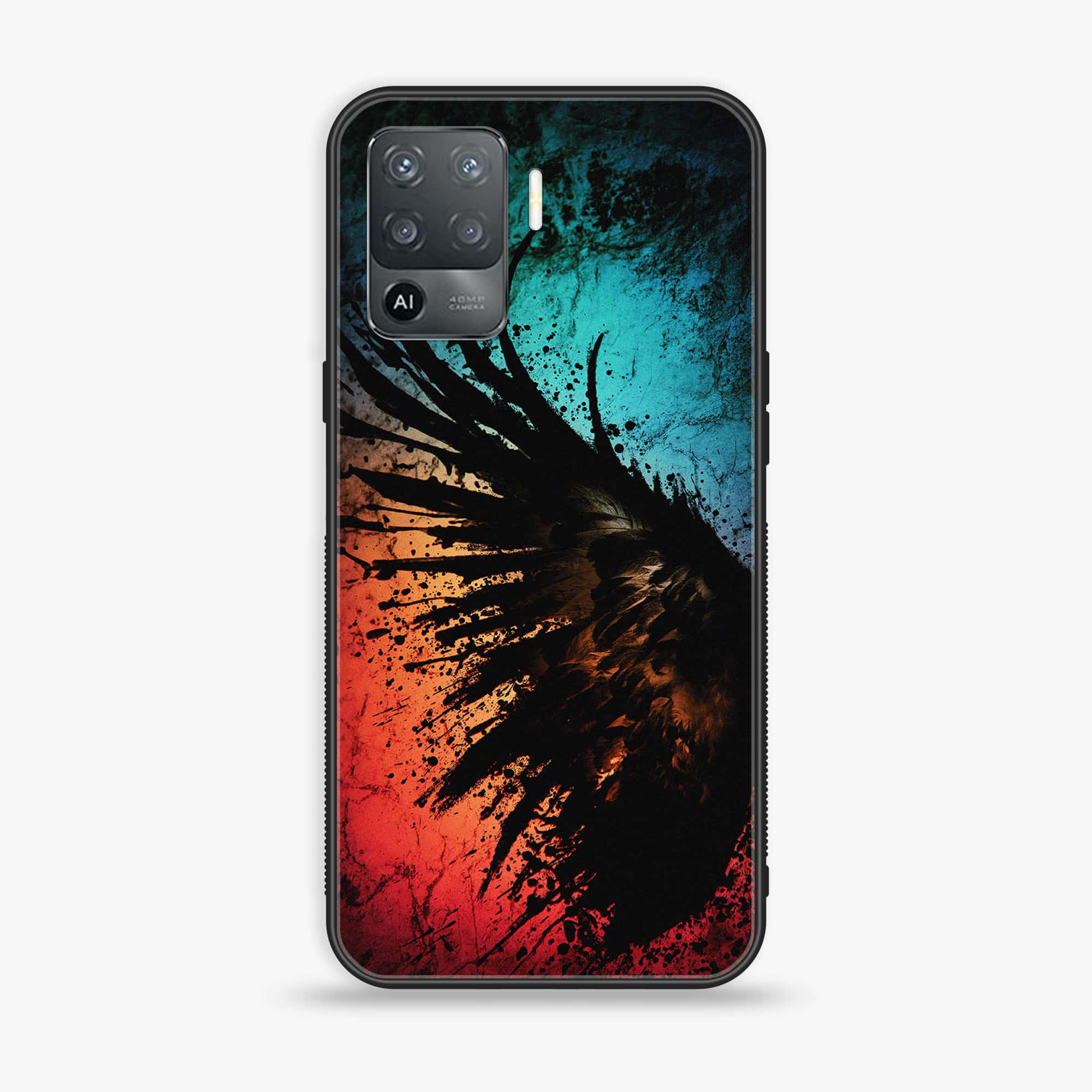 Oppo F19 Pro -Angel Wings 2.0 Series - Premium Printed Glass soft Bumper shock Proof Case