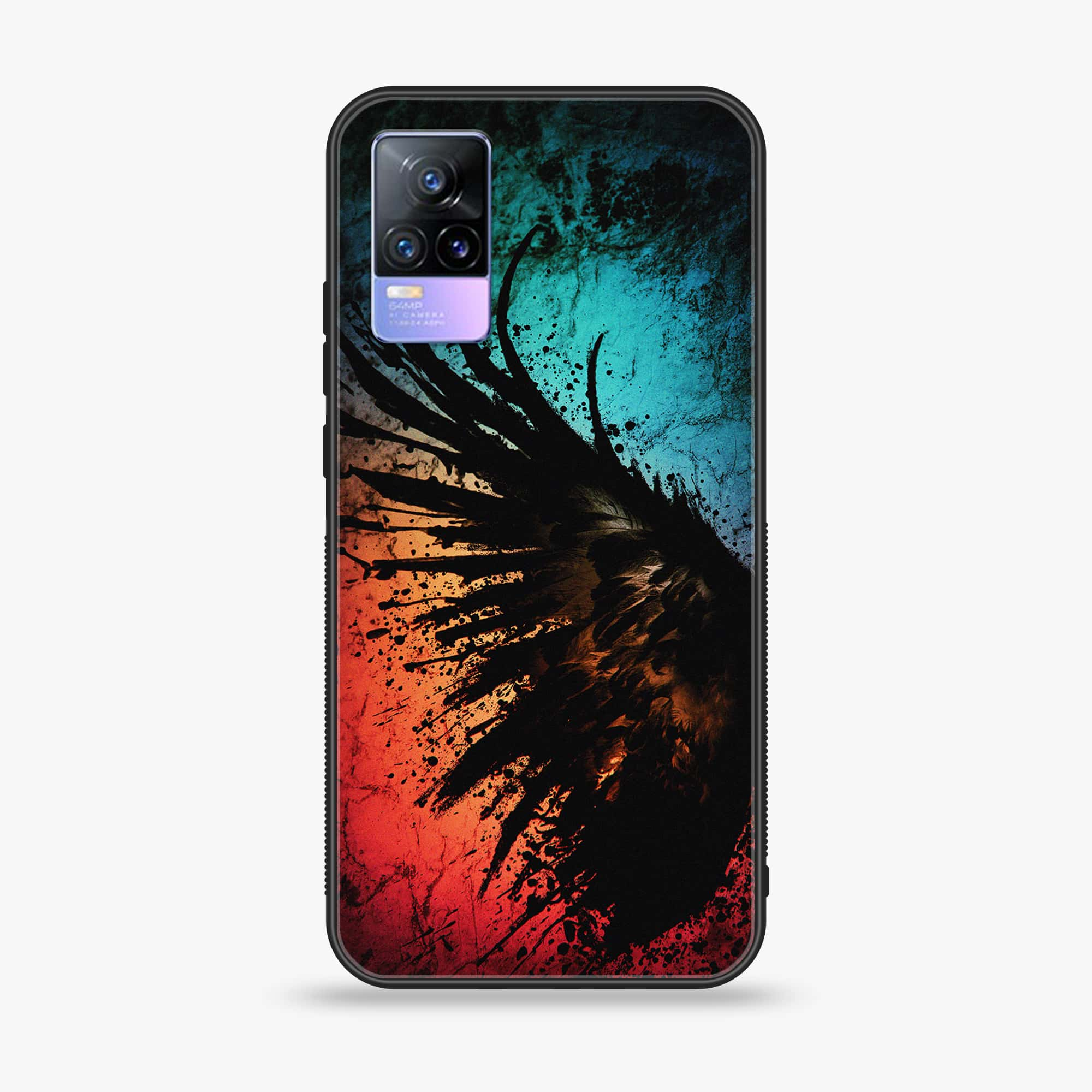 Vivo V21e - Angel Wings 2.0  Series - Premium Printed Glass soft Bumper shock Proof Case