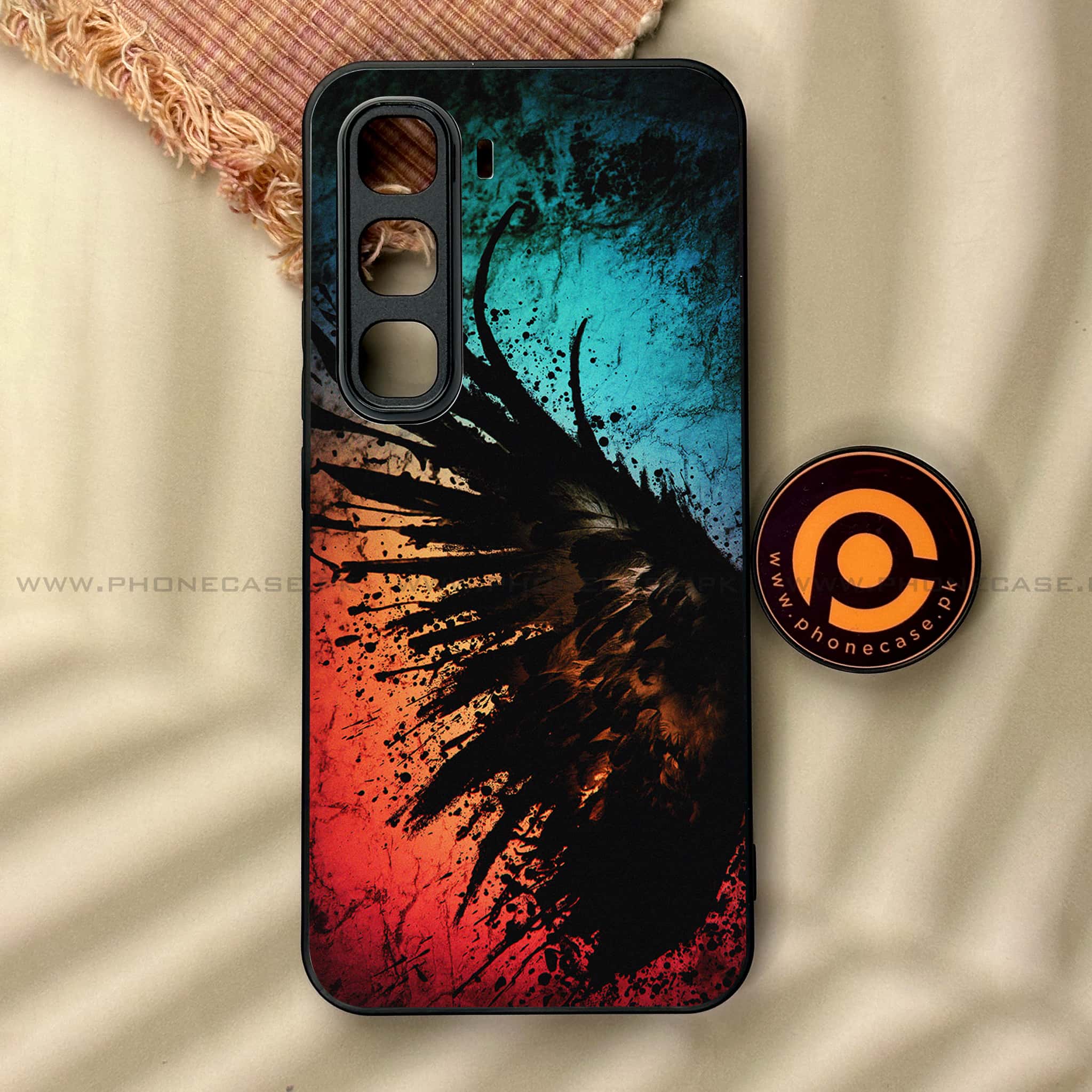Infinix Hot 60 Pro - Angel Wings 2.0 Series - Premium Metal Printed soft Bumper shock Proof Case