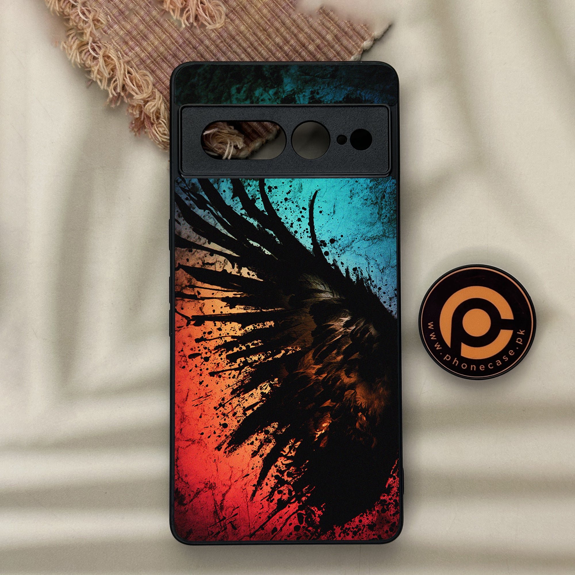 Google Pixel 7 Pro - Angel Wings 2.0 Series - Premium Metal Printed soft Bumper Shock Proof Case