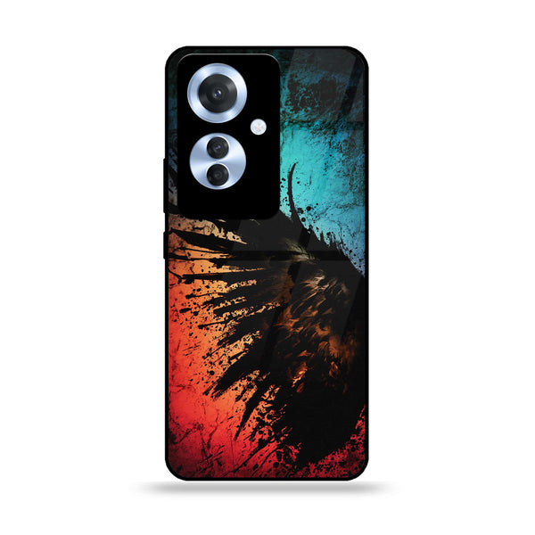 Oppo Reno 11F - Angel Wings 2.0 Design 9 - Premium Printed Glass soft Bumper shock Proof Case CS-40873