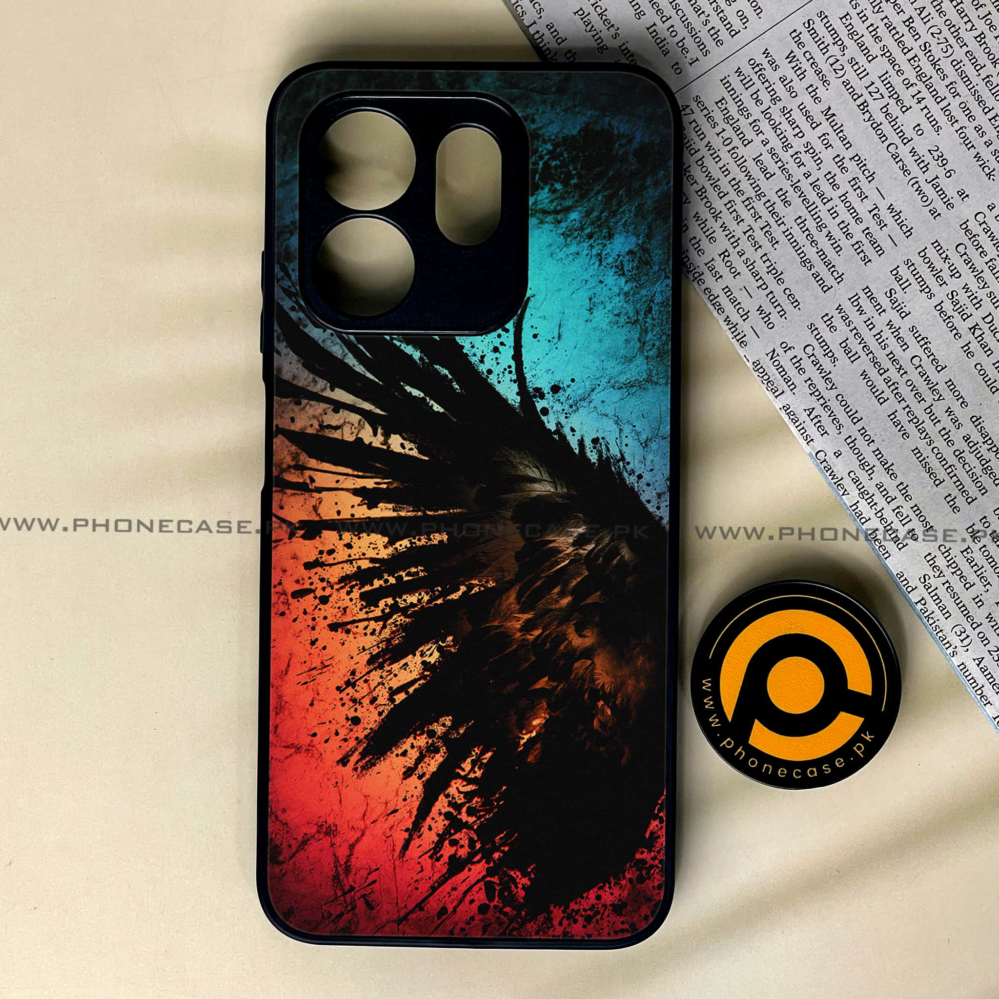 Infinix Hot 50i - Angel Wings 2.0 Series - Premium Printed Glass soft Bumper shock Proof Case