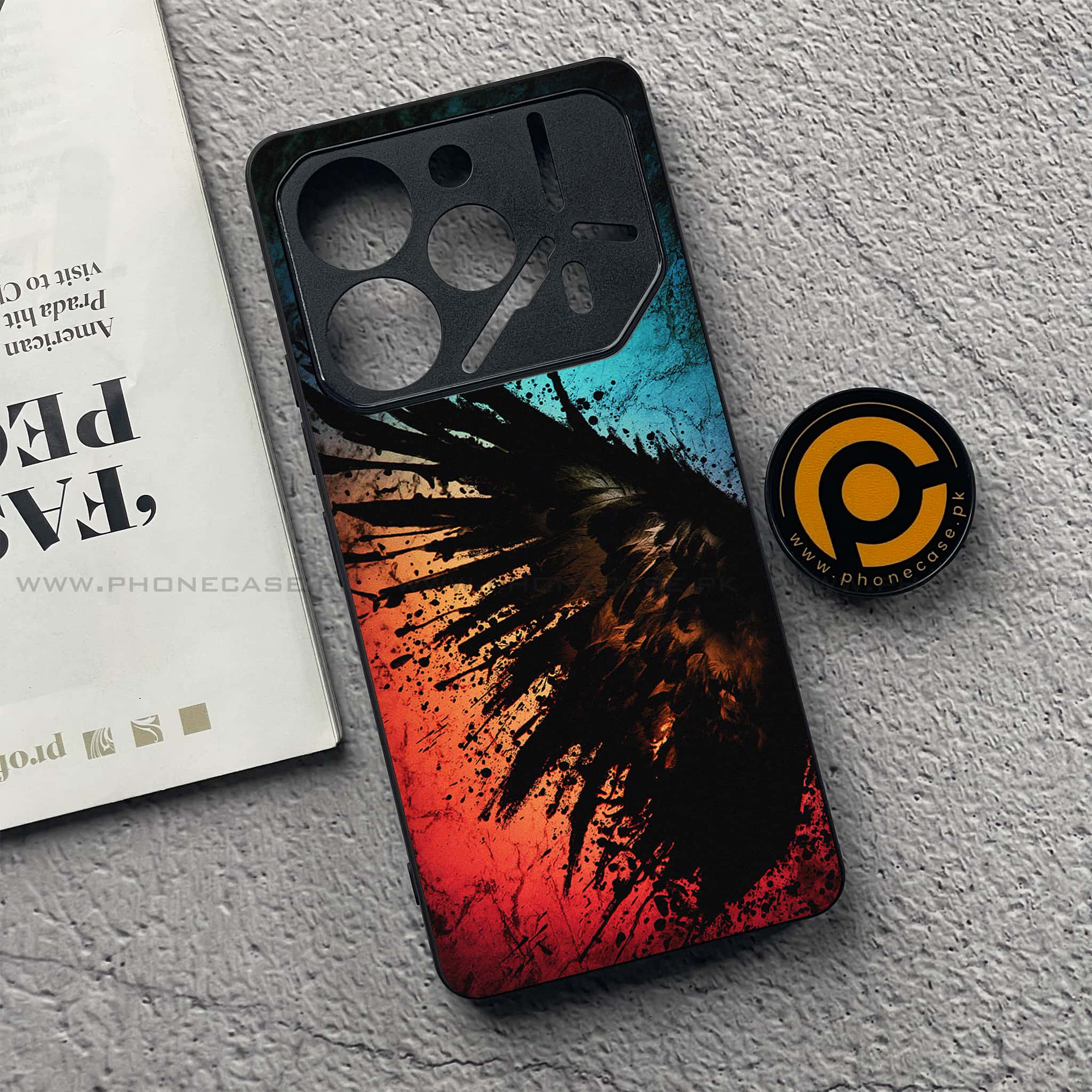 Tecno Pova 6 - Angel Wings 2.0 Series - Premium Printed Glass soft Bumper shock Proof Case