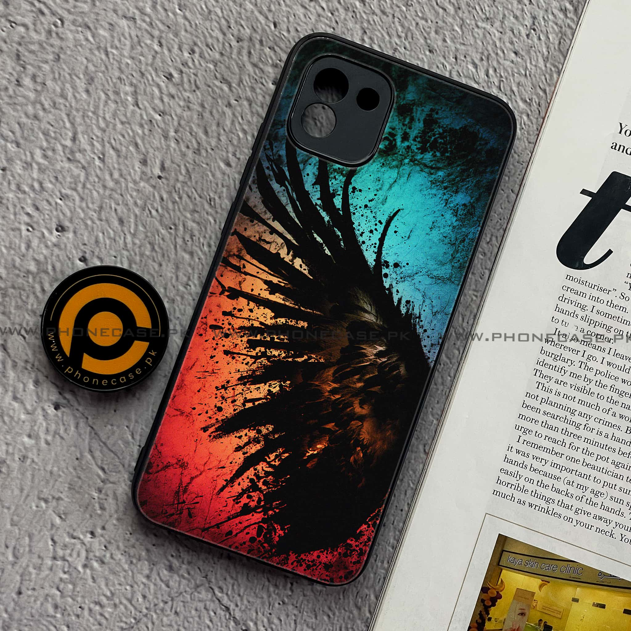 Samsung Galaxy A03 - Angel Wings 2.0 Series - Premium Printed Glass soft Bumper shock Proof Case