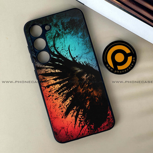 Samsung Galaxy S23 - Angel Wings 2.0 Design 9 - Premium Printed Glass soft Bumper shock Proof Case CS-15148