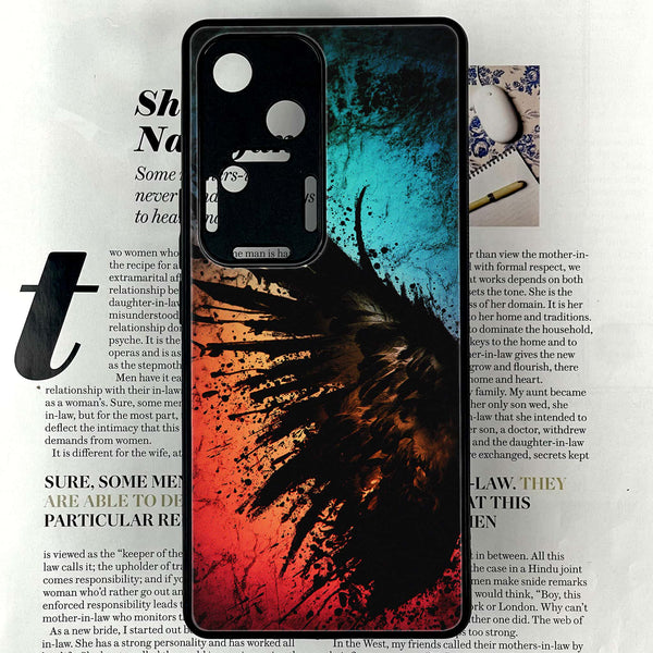 Vivo V30 - Angel Wings 2.0 Design 9- Premium Printed Glass soft Bumper shock Proof Case CS-17128