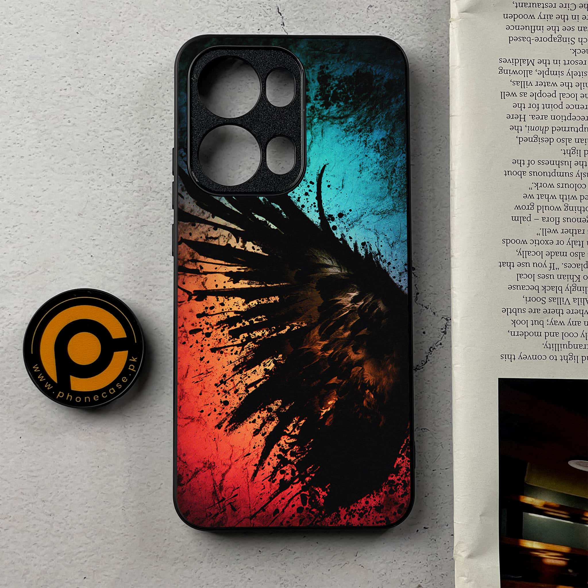 Oppo Reno 13 Pro - Angel Wings 2.0 Series - Premium Metal Printed Soft Bumper Shockproof Case