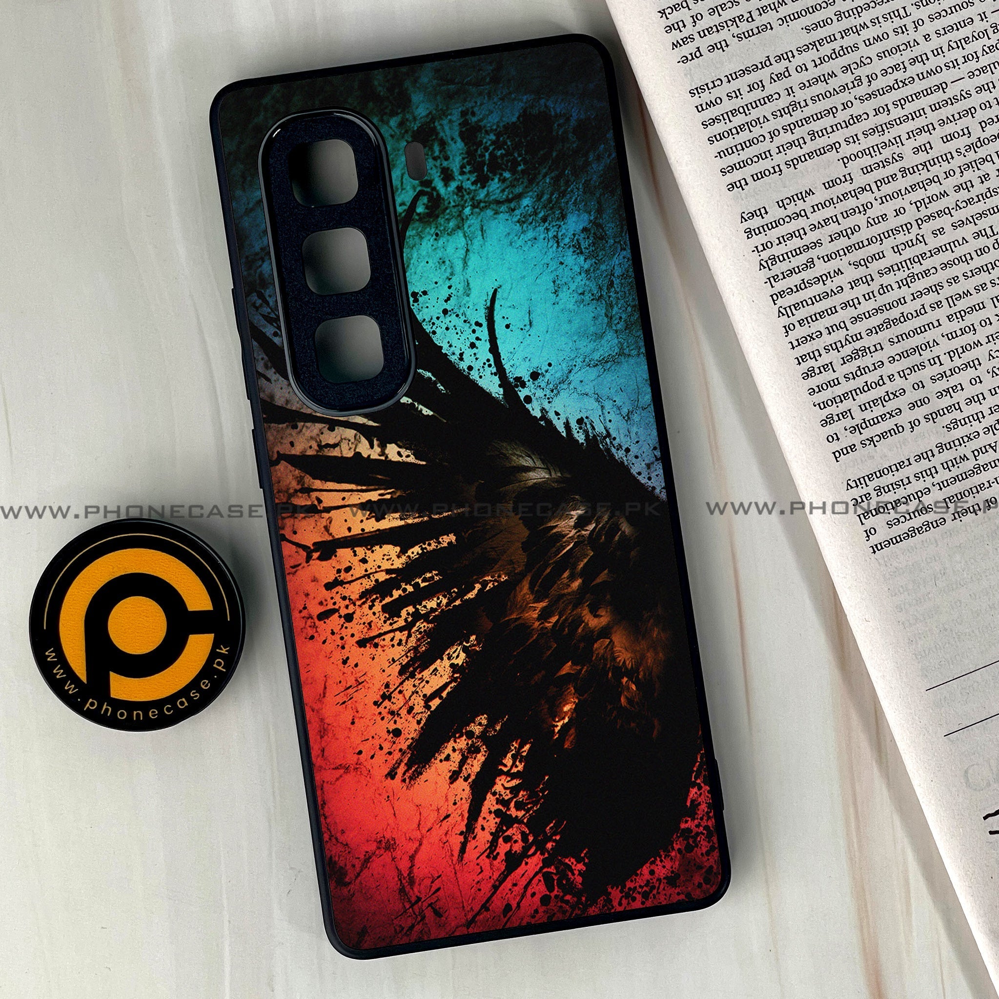 Infinix Hot 60  - Angel Wings 2.0 Series - Premium Metal Printed soft Bumper shock Proof Case
