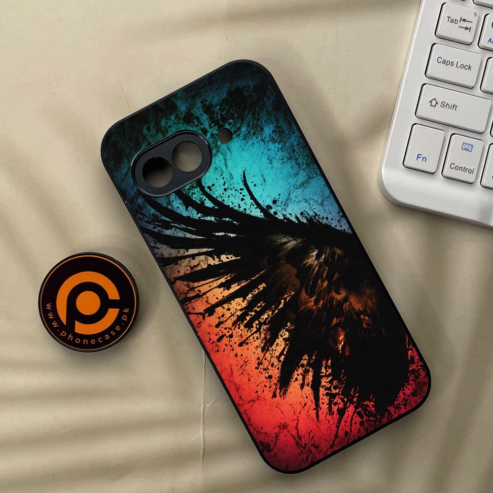 Google Pixel 9a - Angel Wings 2.0 Series - Premium Metal Printed soft Bumper Shock Proof Case