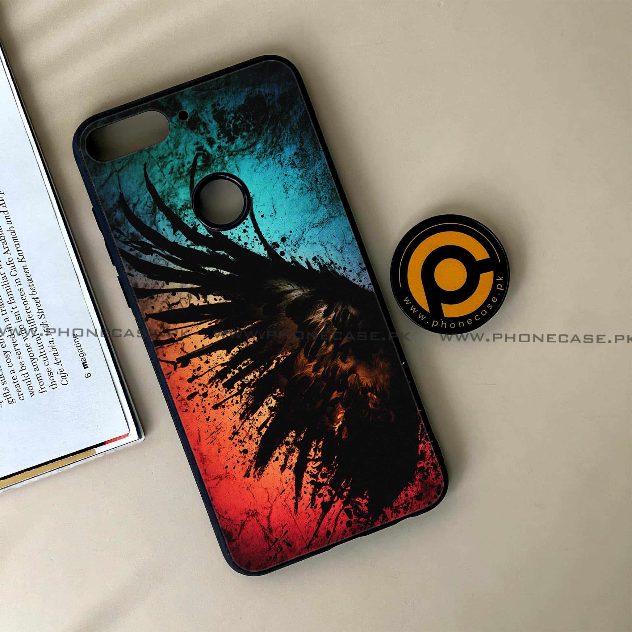 Huawei Y7 Prime (2018) - Angel Wings 2.0 Series - Premium Printed Glass soft Bumper shock Proof Case