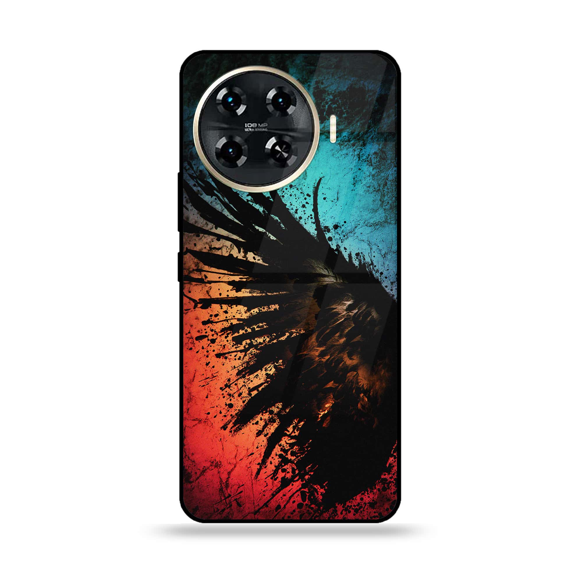 Tecno Spark 20 pro plus - Angel Wings 2.0 Series - Premium Printed Glass soft Bumper shock Proof Case