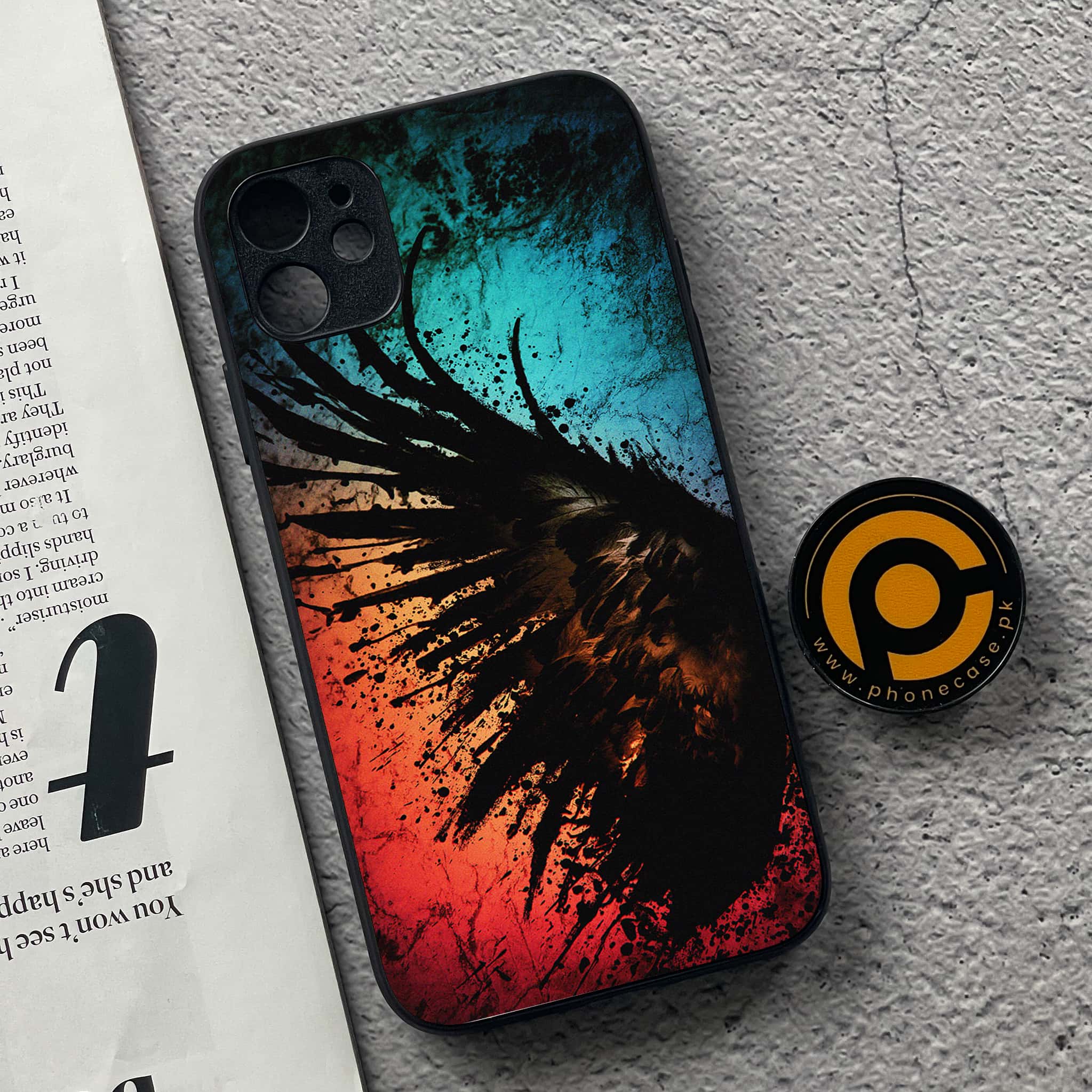 iPhone 11 Angel Wing 2.0  Series  Premium Printed Glass soft Bumper shock Proof Case