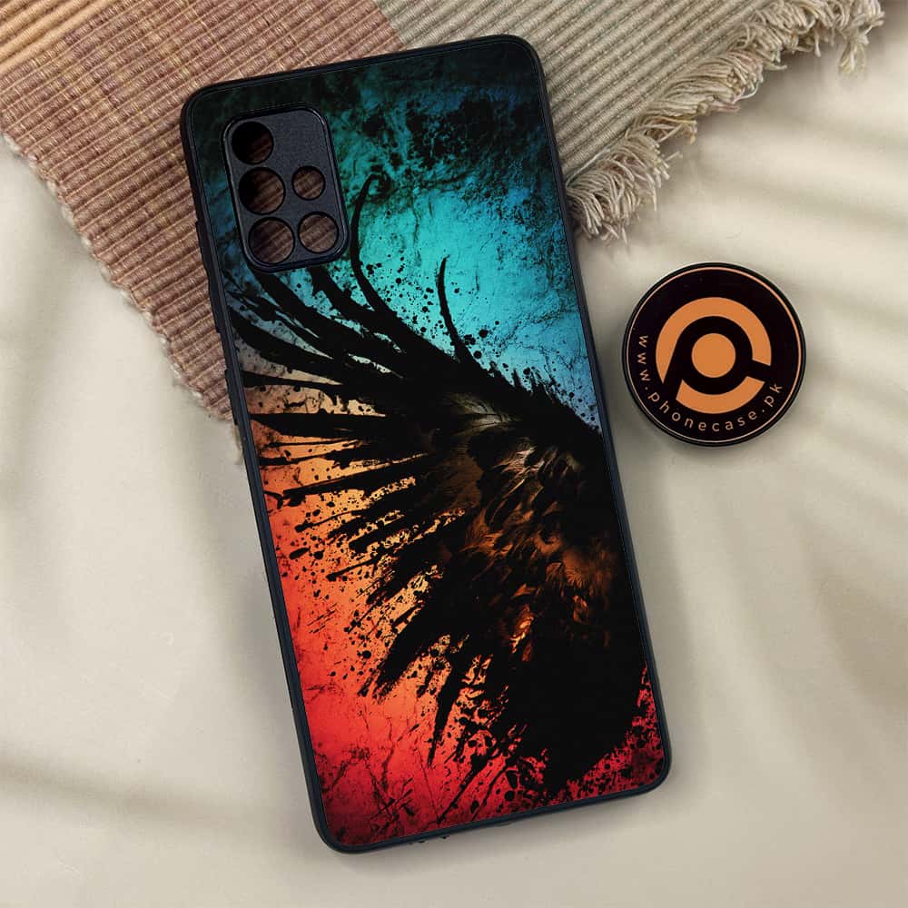Samsung Galaxy A71 -  Angel Wings 2.0  Series - Premium Metal Printed soft Bumper shock Proof Case