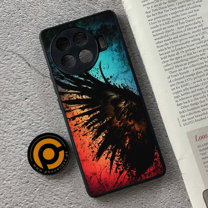 Tecno Spark 20 pro plus - Angel Wings 2.0 Design 9 - Premium Printed Glass soft Bumper shock Proof Case CS-34460