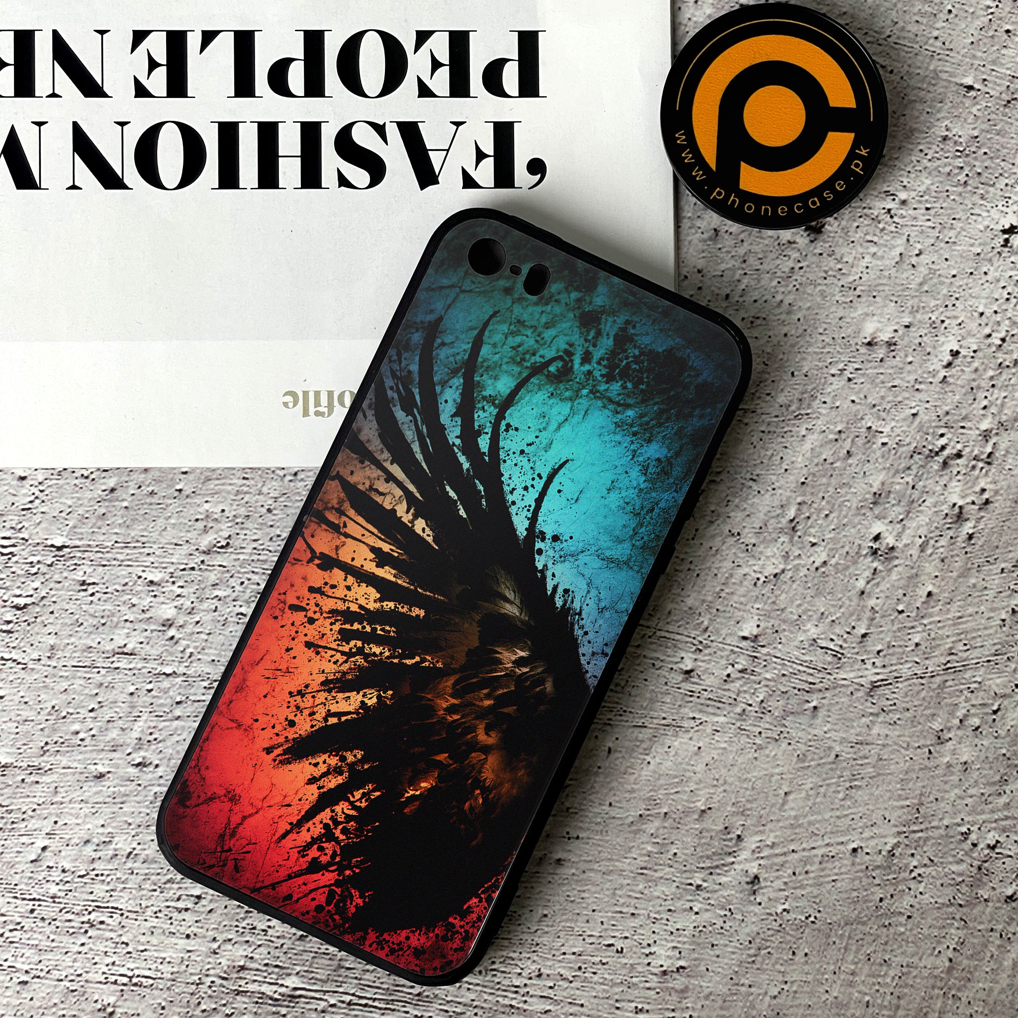 iPhone 5/5c/5s - Angel Wings 2.0 Series - Premium Printed Glass soft Bumper shock Proof Case