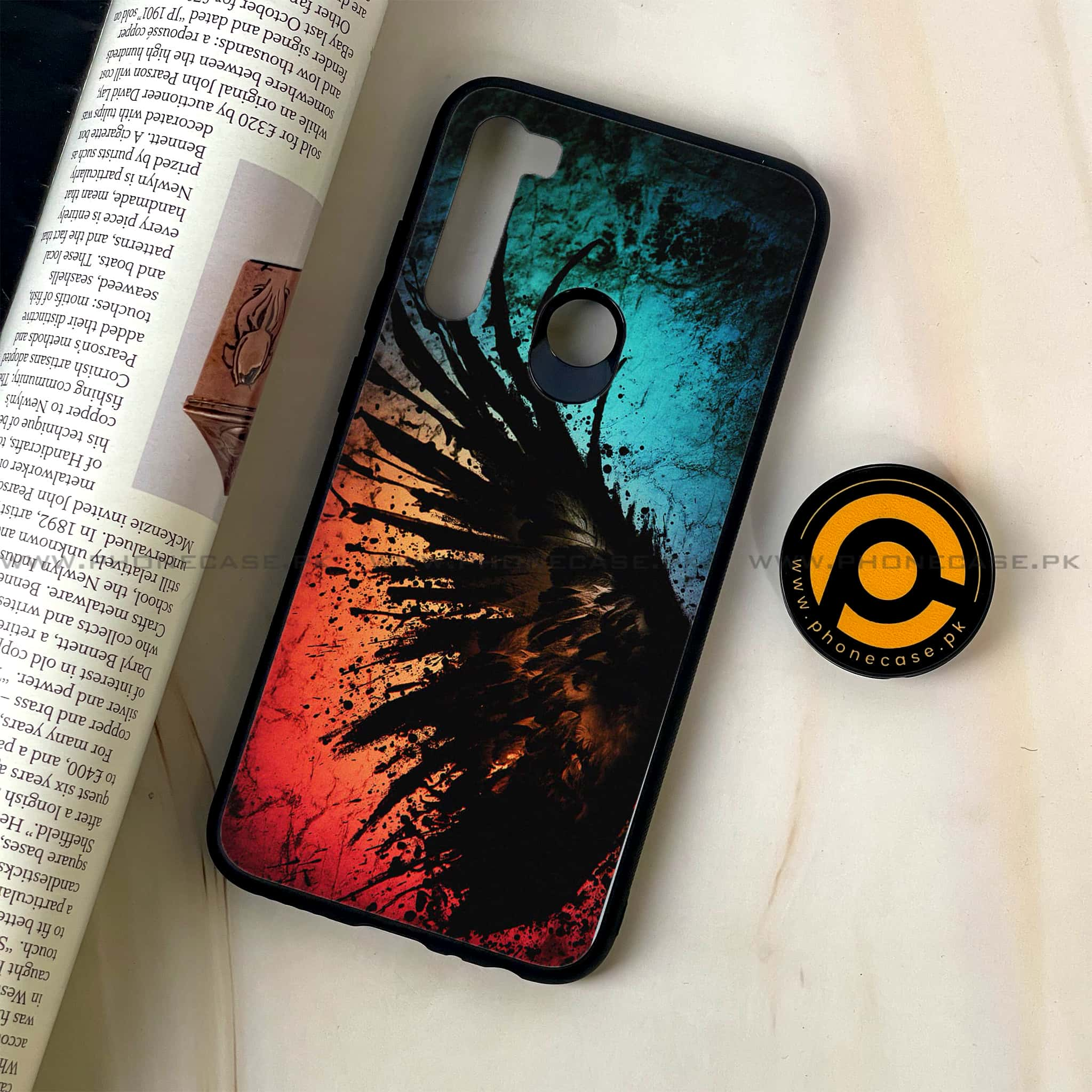 Redmi Note 8 - Angel Wings 2.0  Series - Premium Printed Glass soft Bumper shock Proof Case